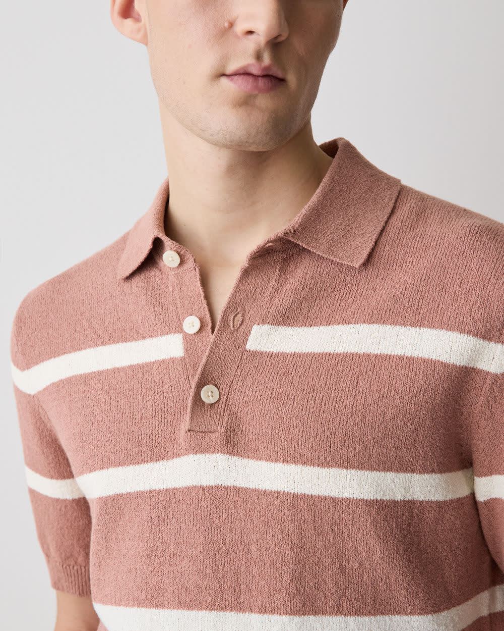 Short-Sleeve Bouclé Polo Sweater - Image 16