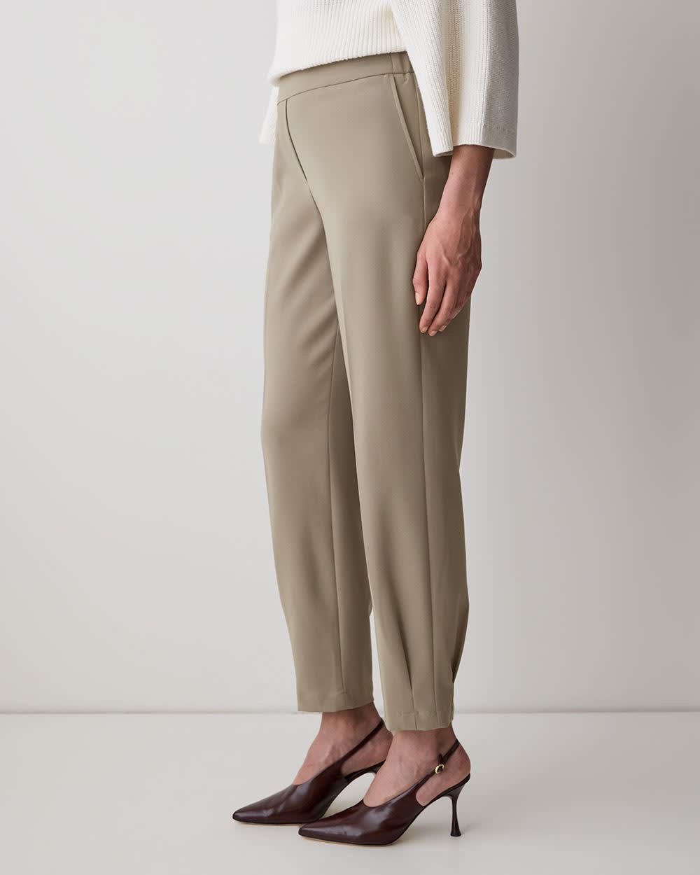 Mid-Rise Tapered-Leg Flowy Jogger Pant