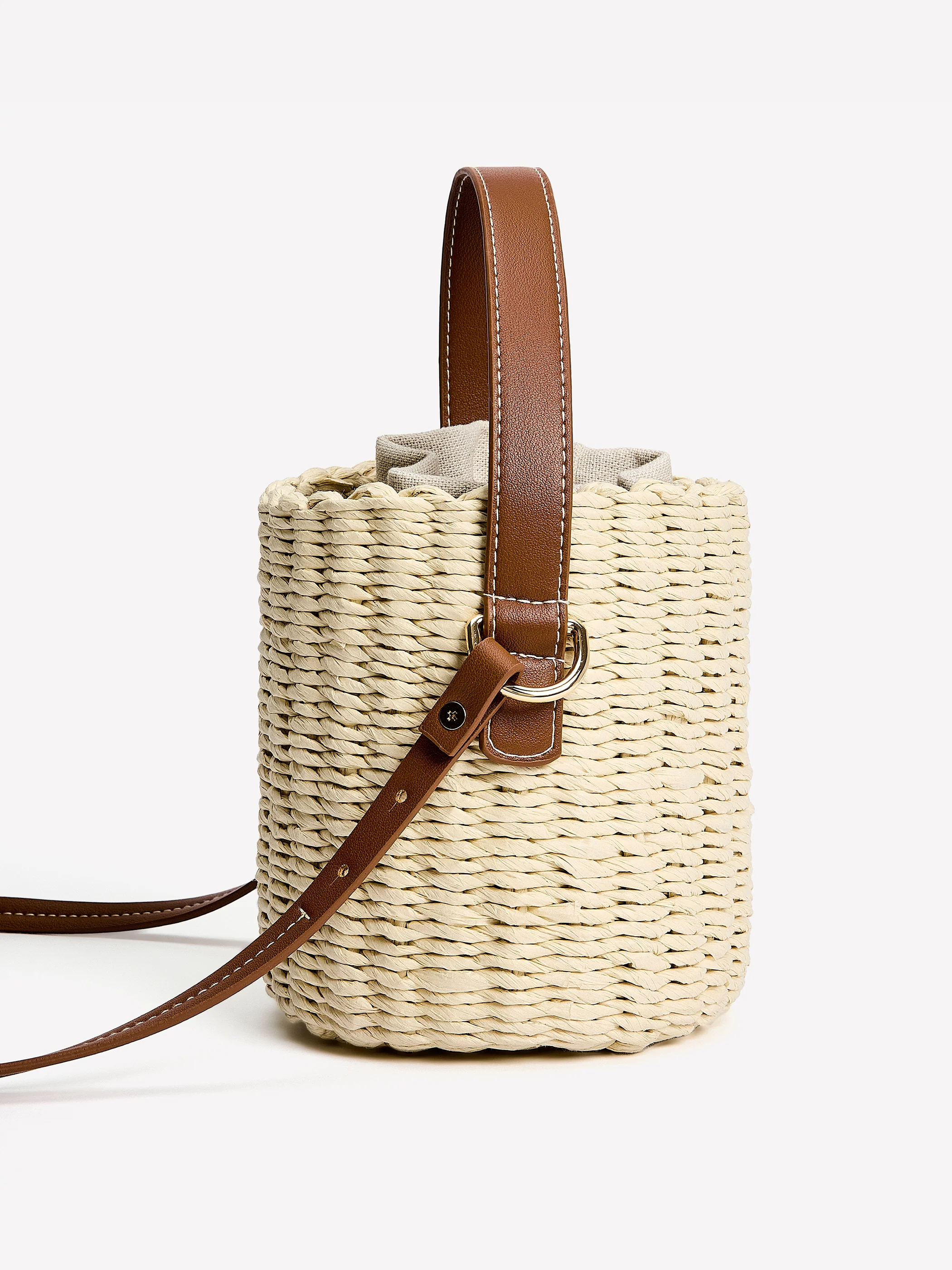 Straw Bucket Bag - Image 3