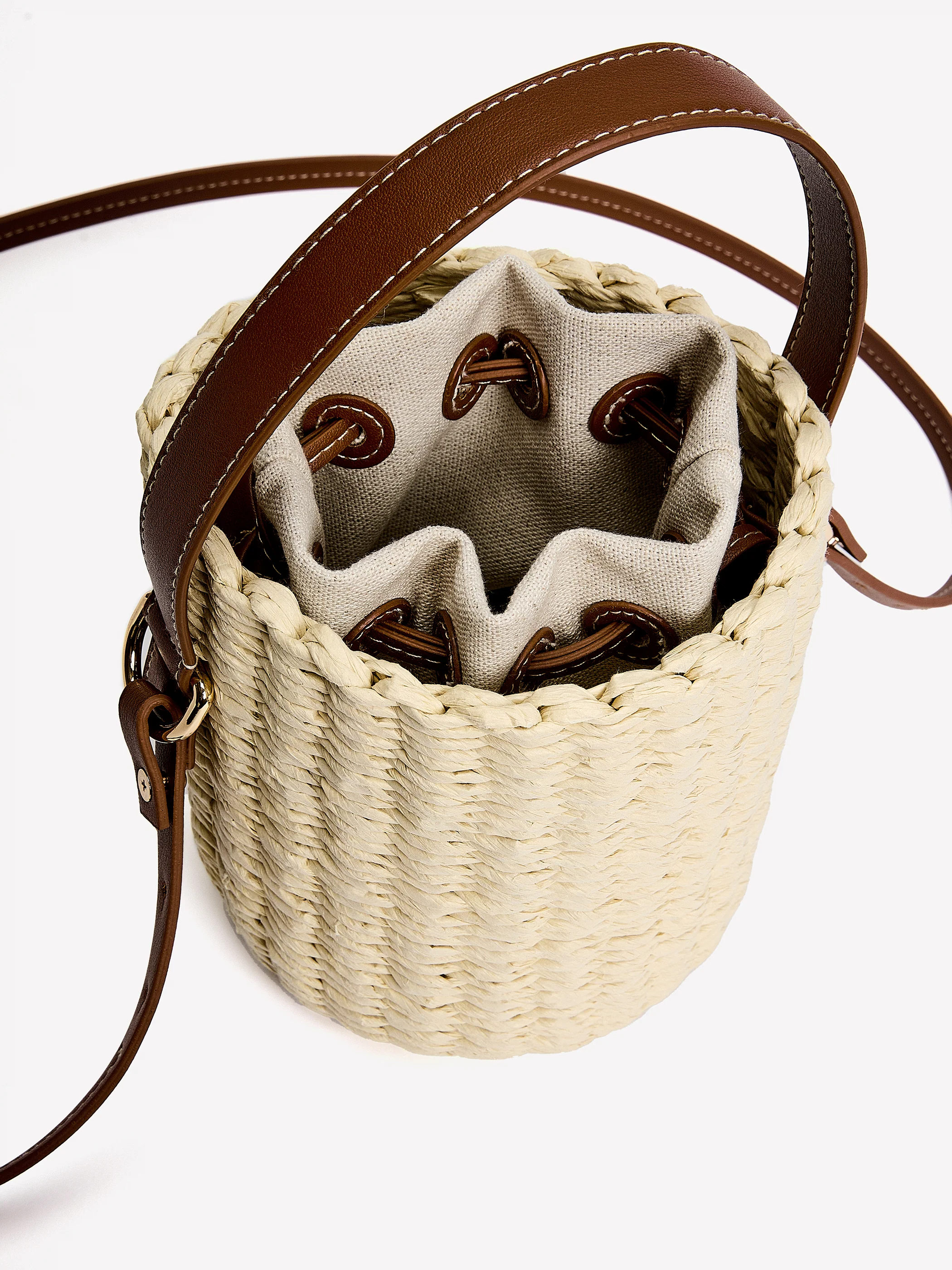 Straw Bucket Bag - Image 4