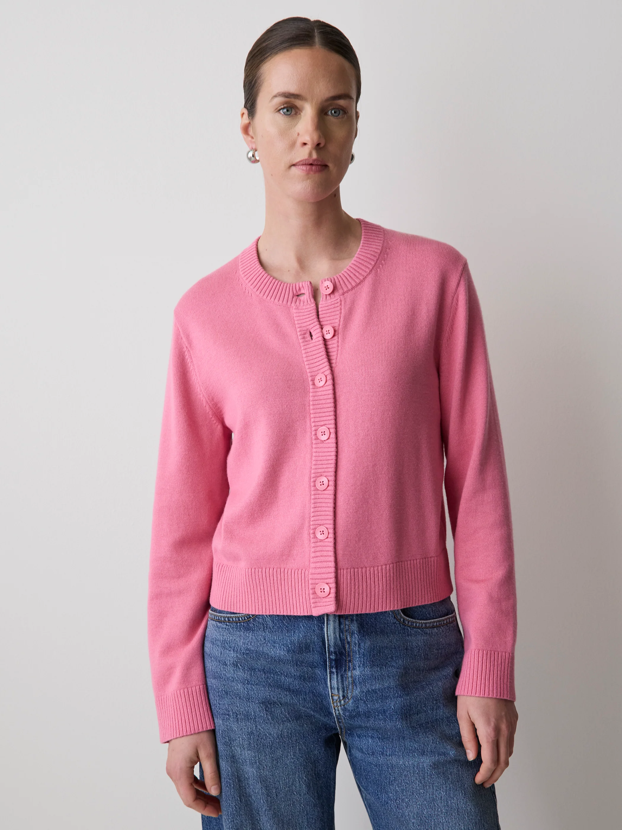 Wool-Blend Long-Sleeve Crew-Neck Cardigan - Image 11