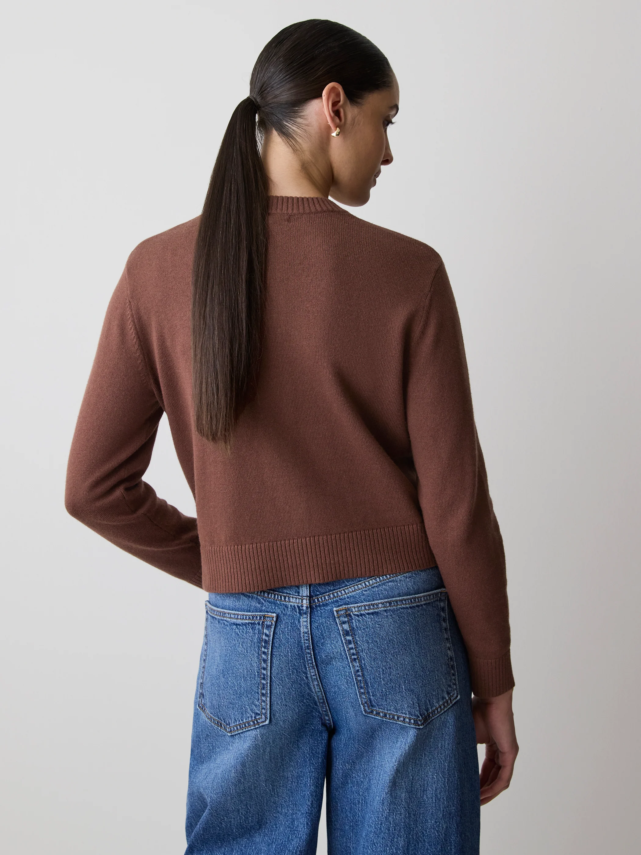 Wool-Blend Long-Sleeve Crew-Neck Cardigan - Image 8