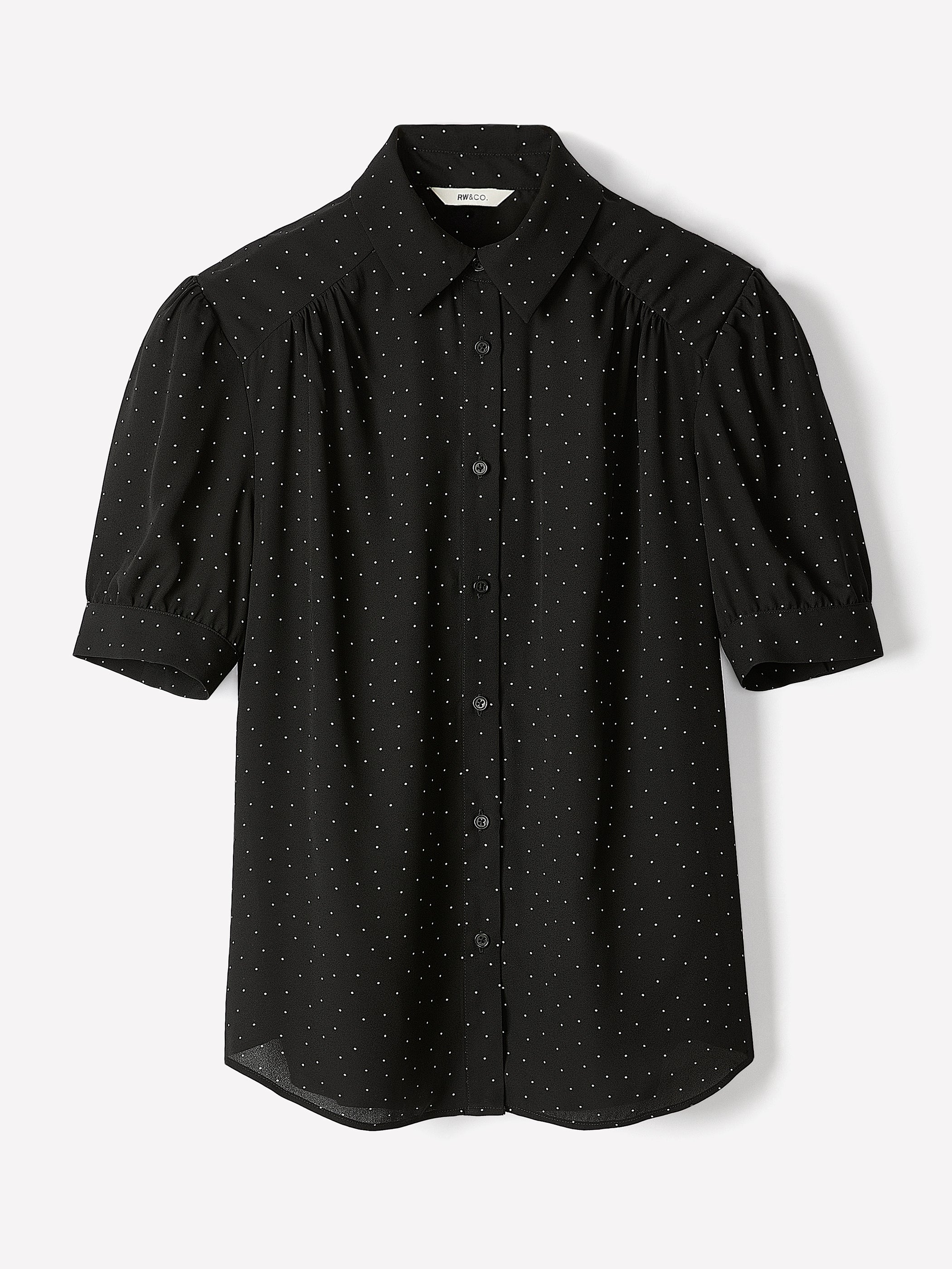 Silky Crepe Short-Sleeve Buttoned-Down Blouse - Image 18