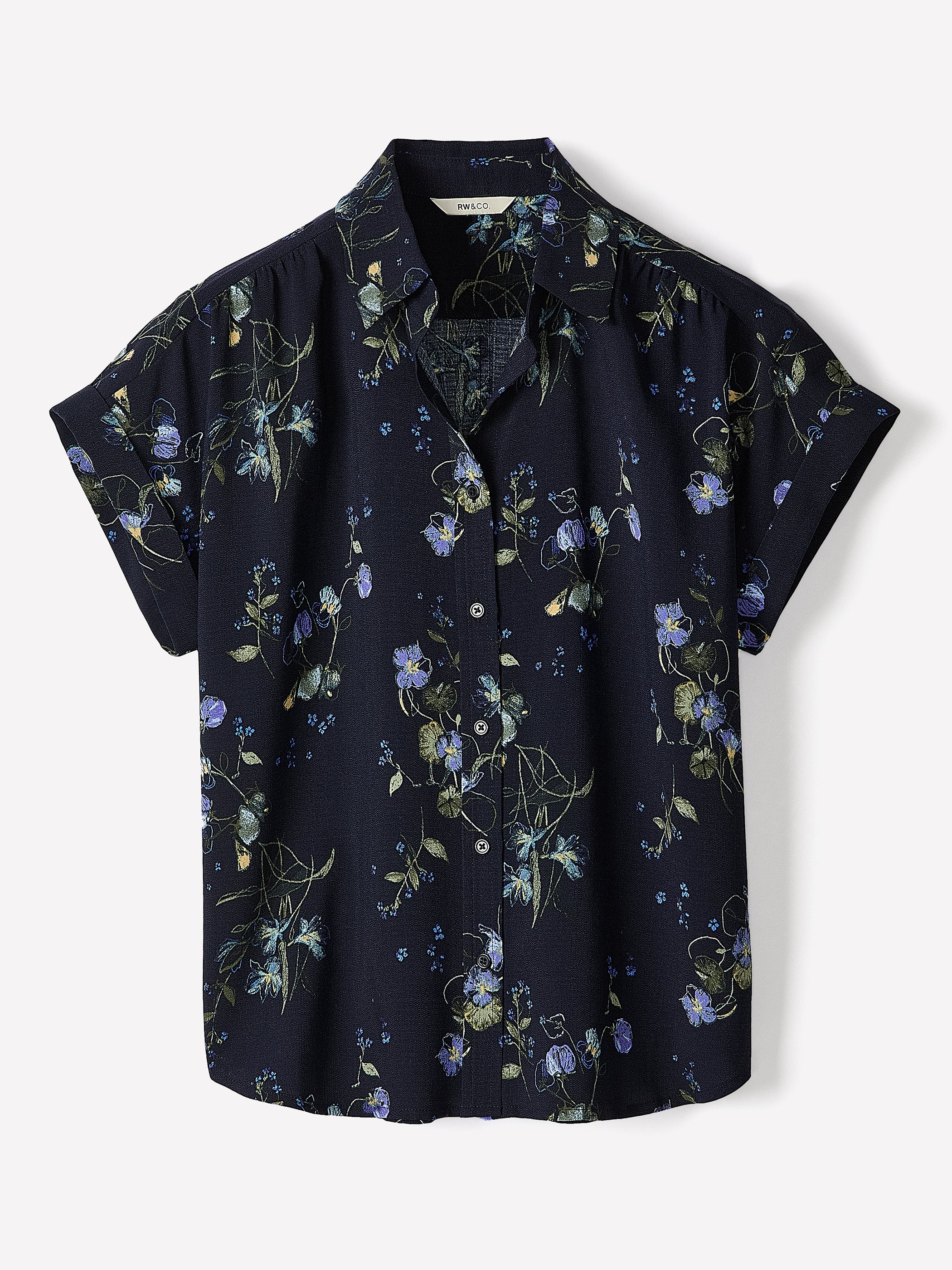Short-Sleeve Buttoned-Down Blouse - Image 12