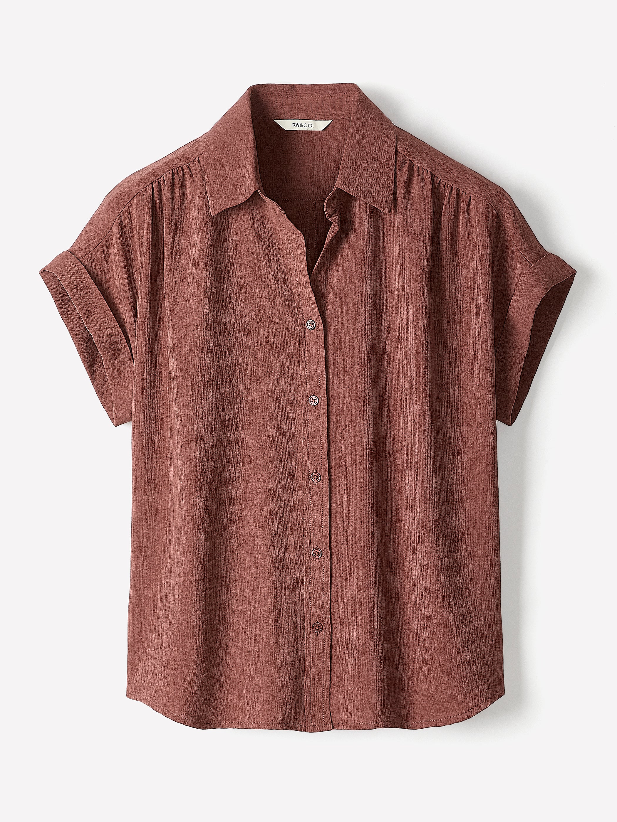 Short-Sleeve Buttoned-Down Blouse - Image 18