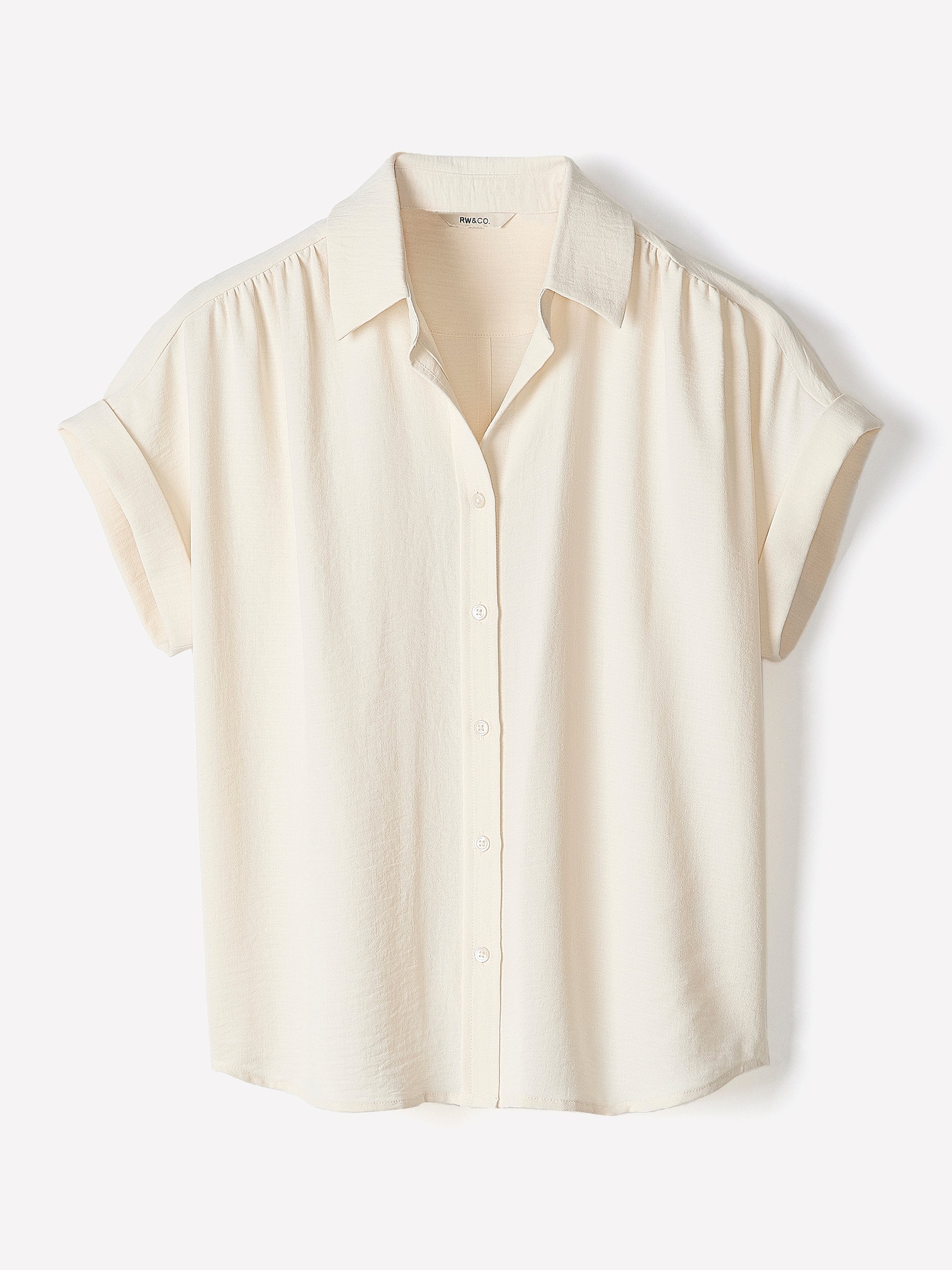 Short-Sleeve Buttoned-Down Blouse - Image 24