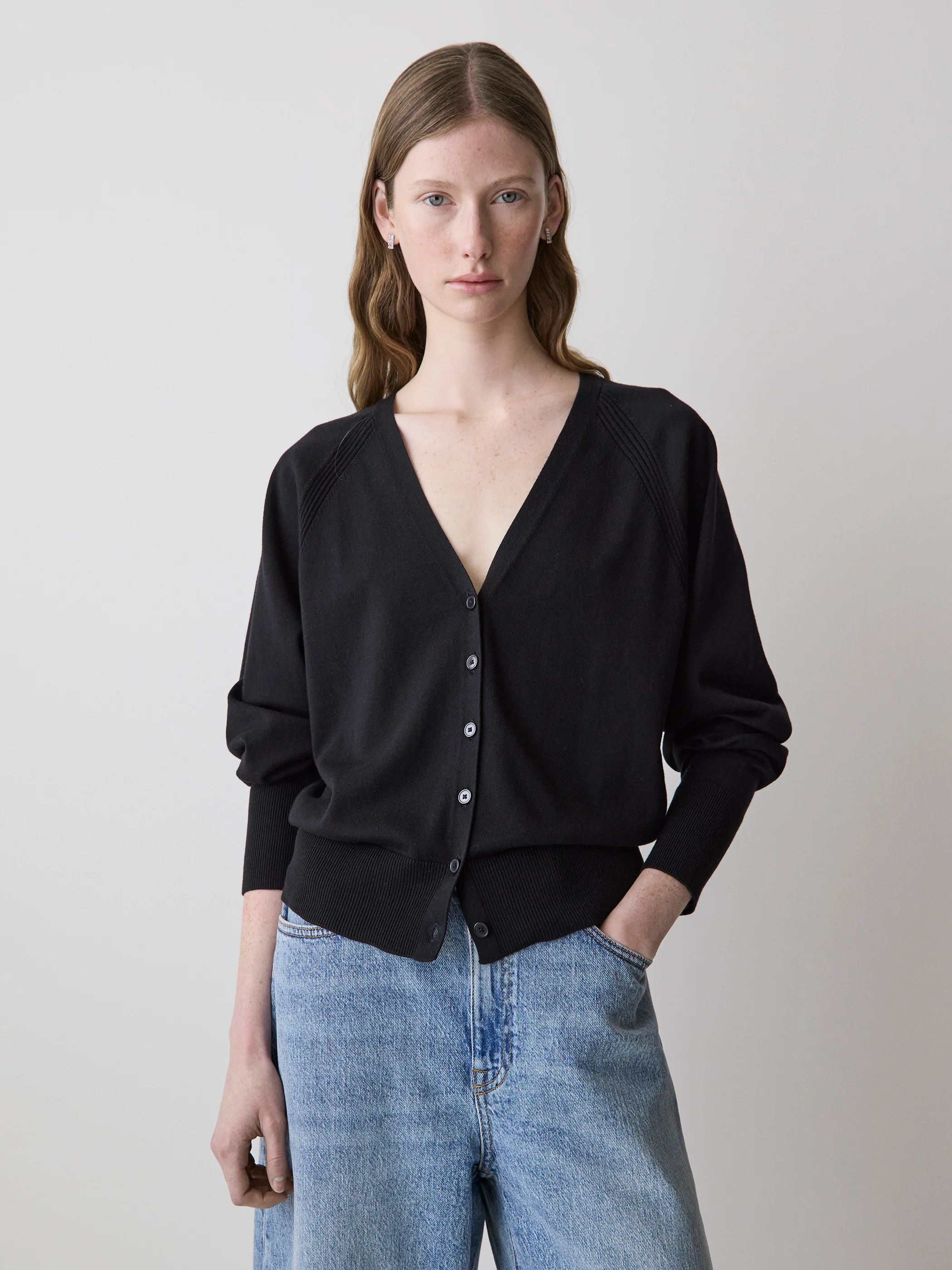 Long-Sleeve V-Neck Cardigan