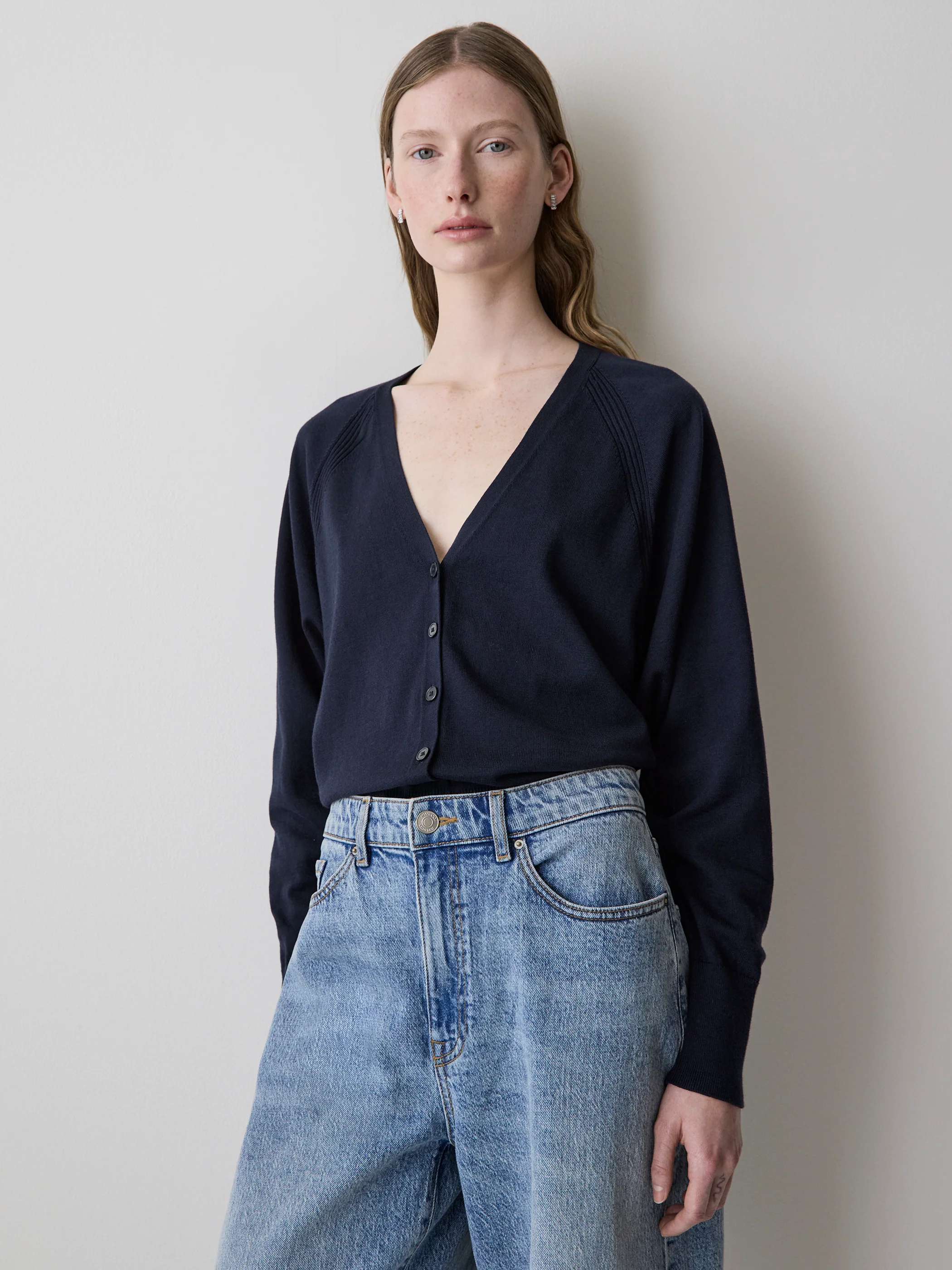 Long-Sleeve V-Neck Cardigan - Image 11
