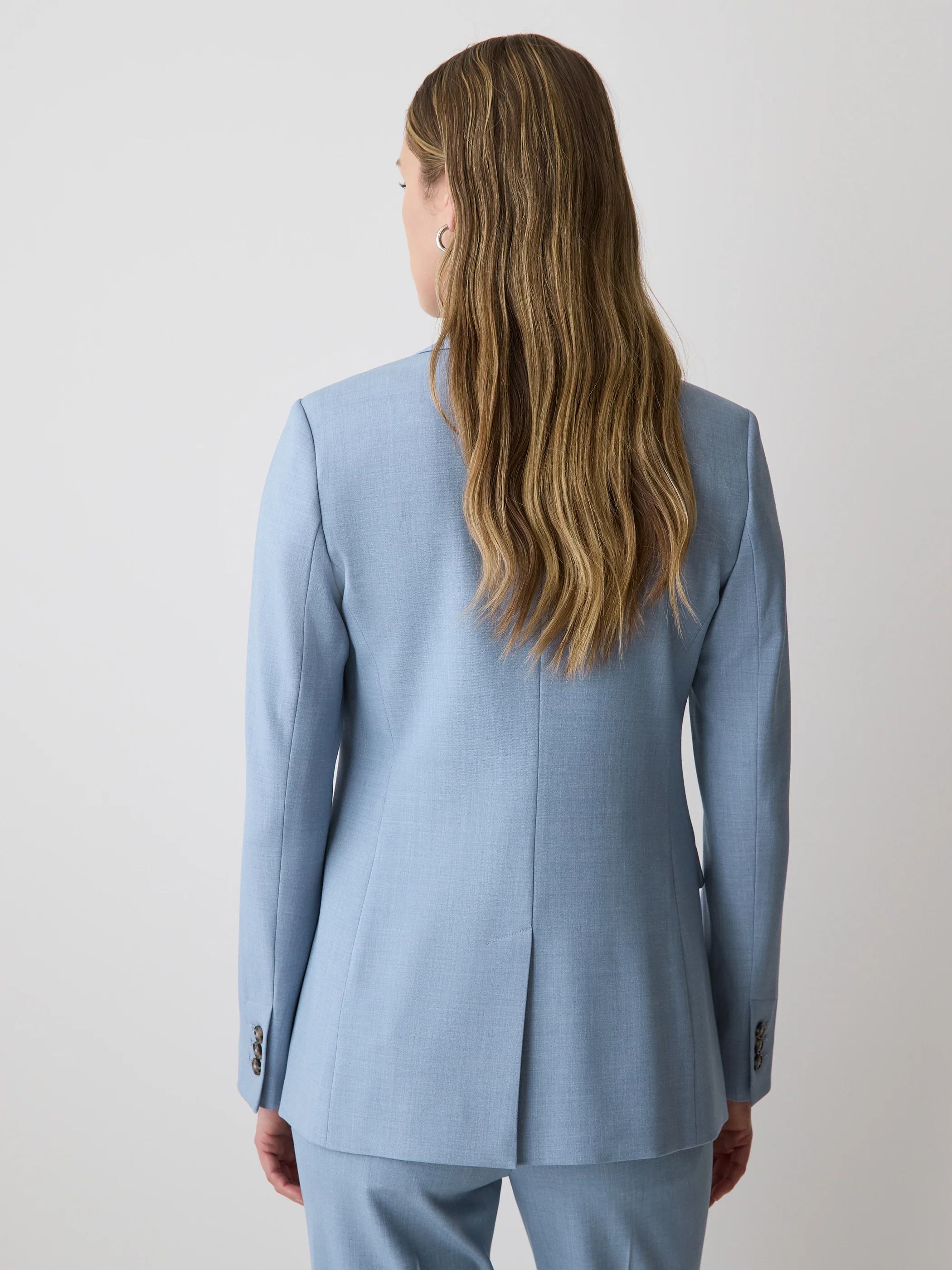 Light Blue Two-Button Fitted Blazer - Image 3