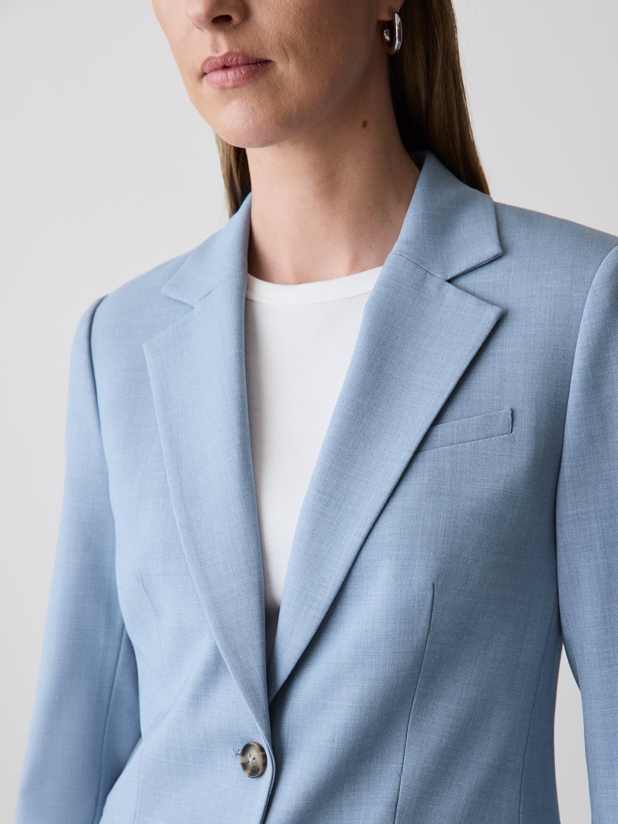 Light Blue Two-Button Fitted Blazer - Image 4