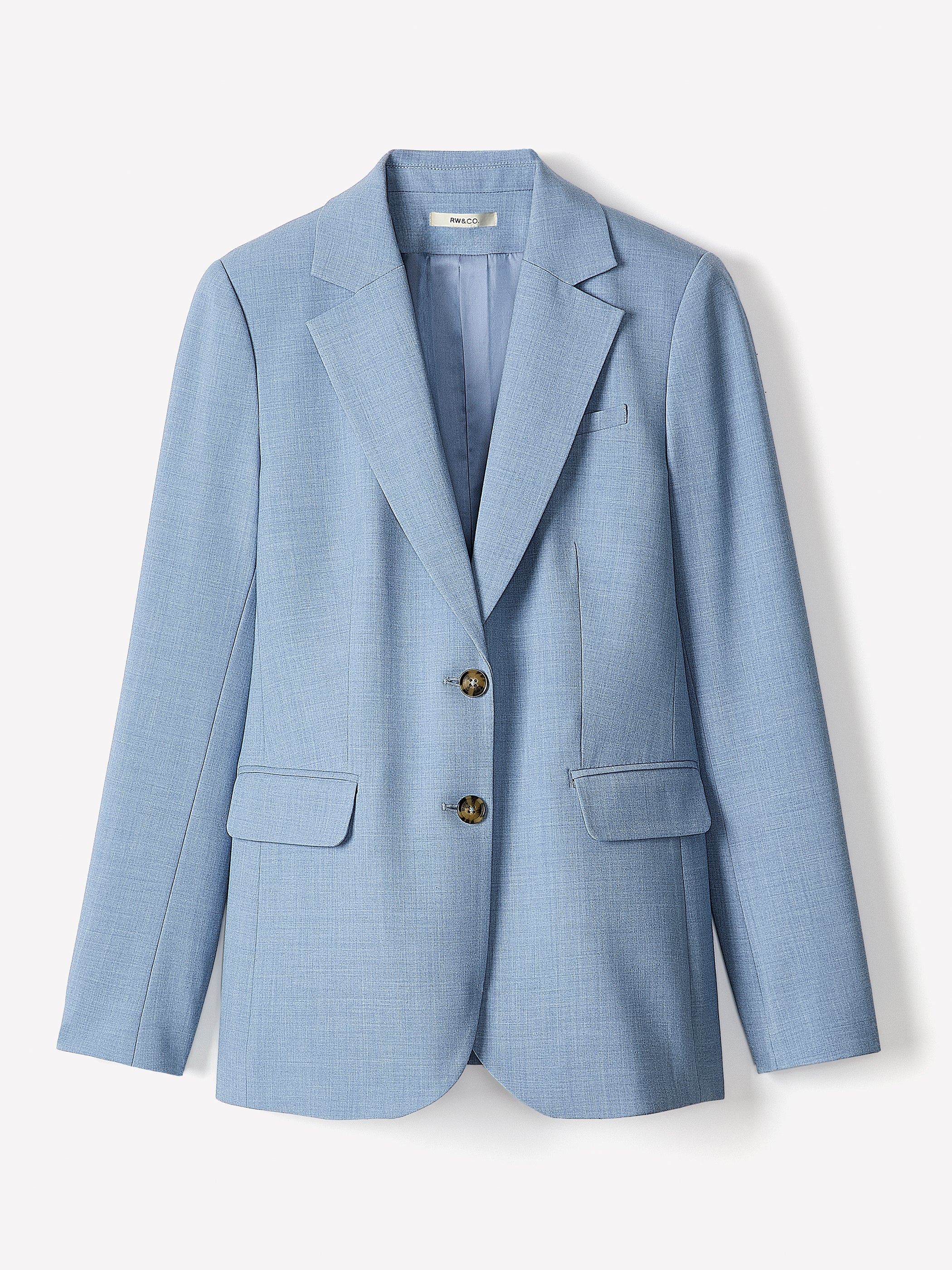Light Blue Two-Button Fitted Blazer - Image 6