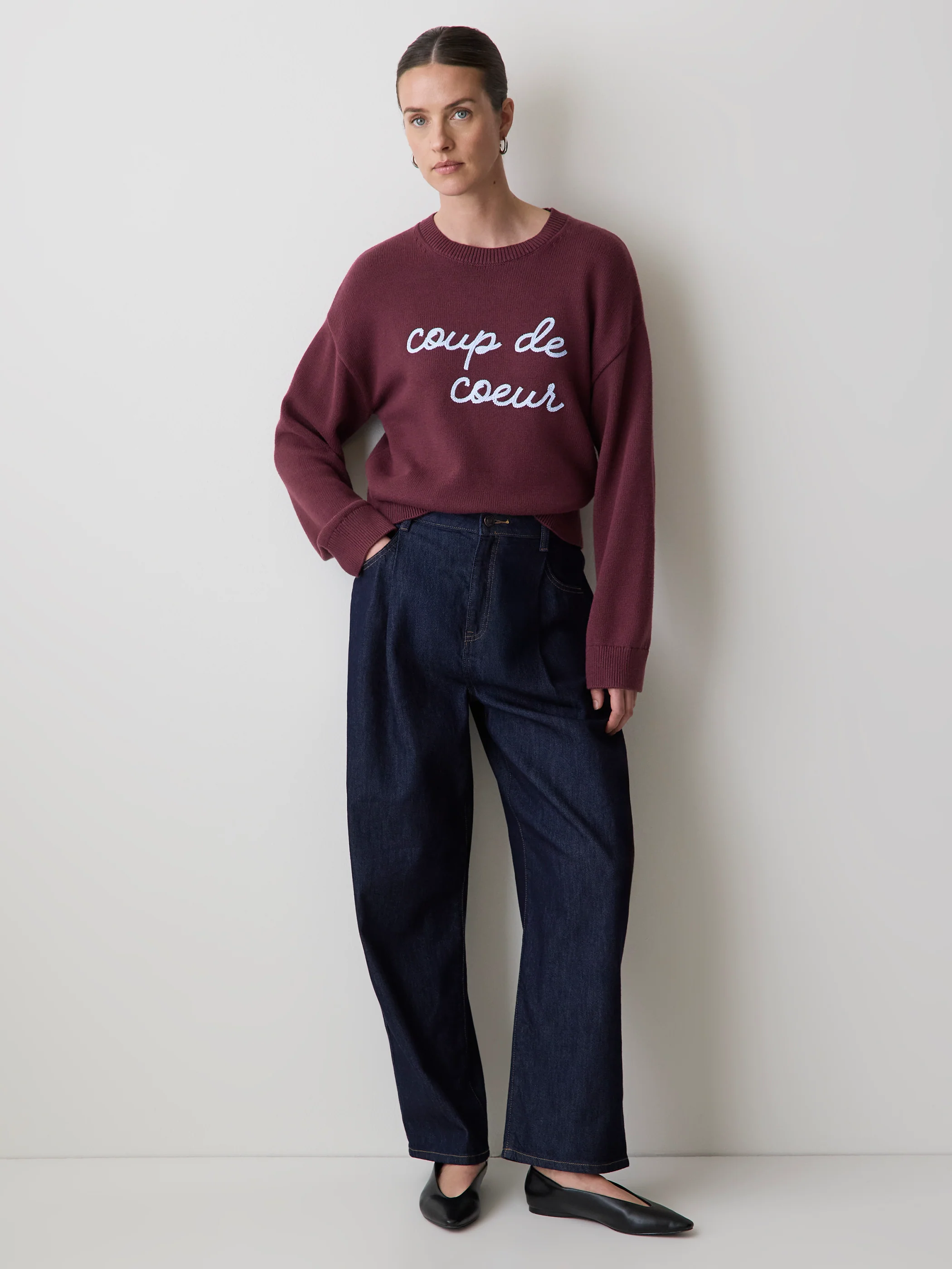 Long-Sleeve Crew-Neck Pullover with Embroidery - Image 2