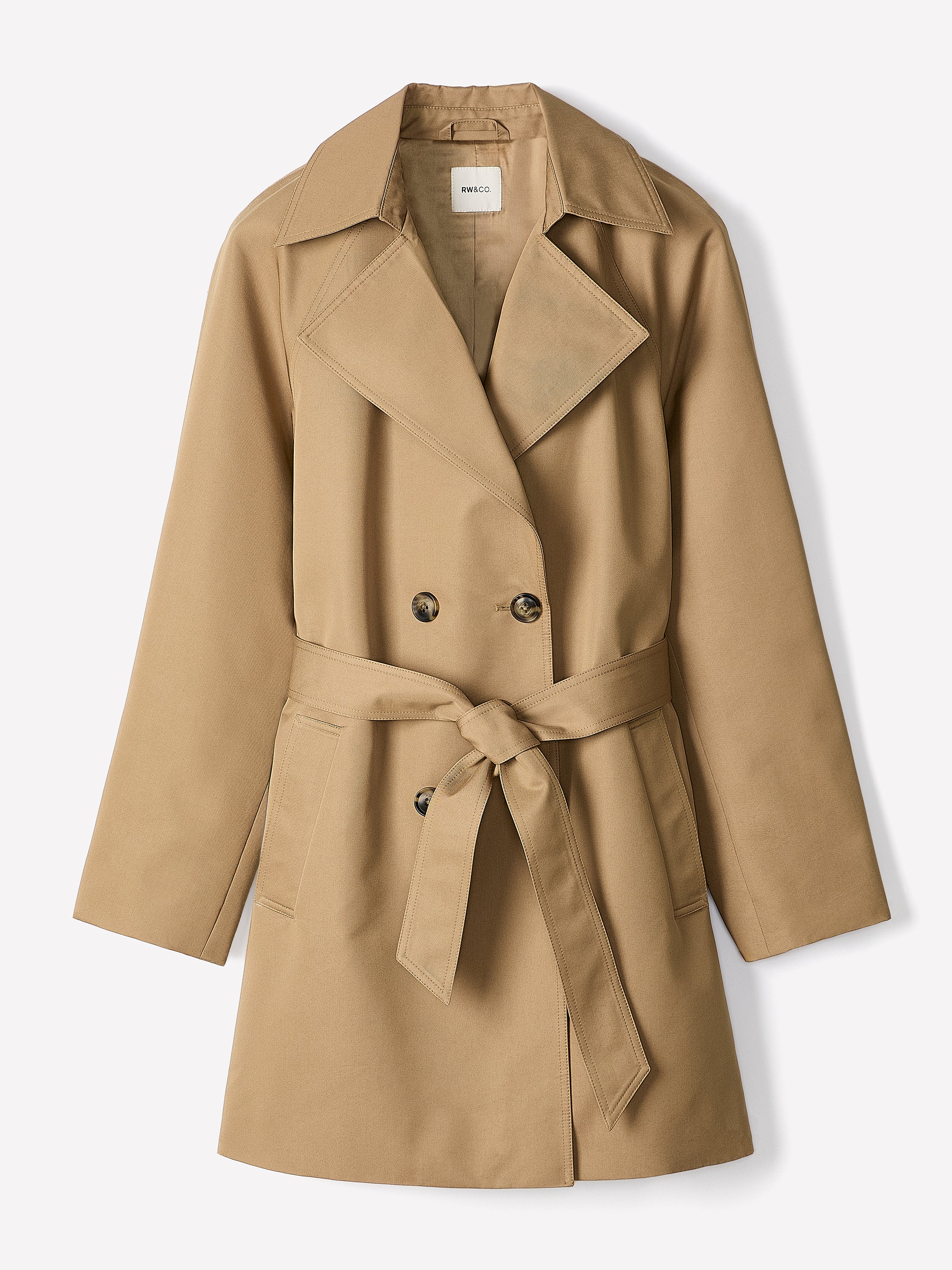 Double-Breasted Twill Trench Coat with Belt - Image 5