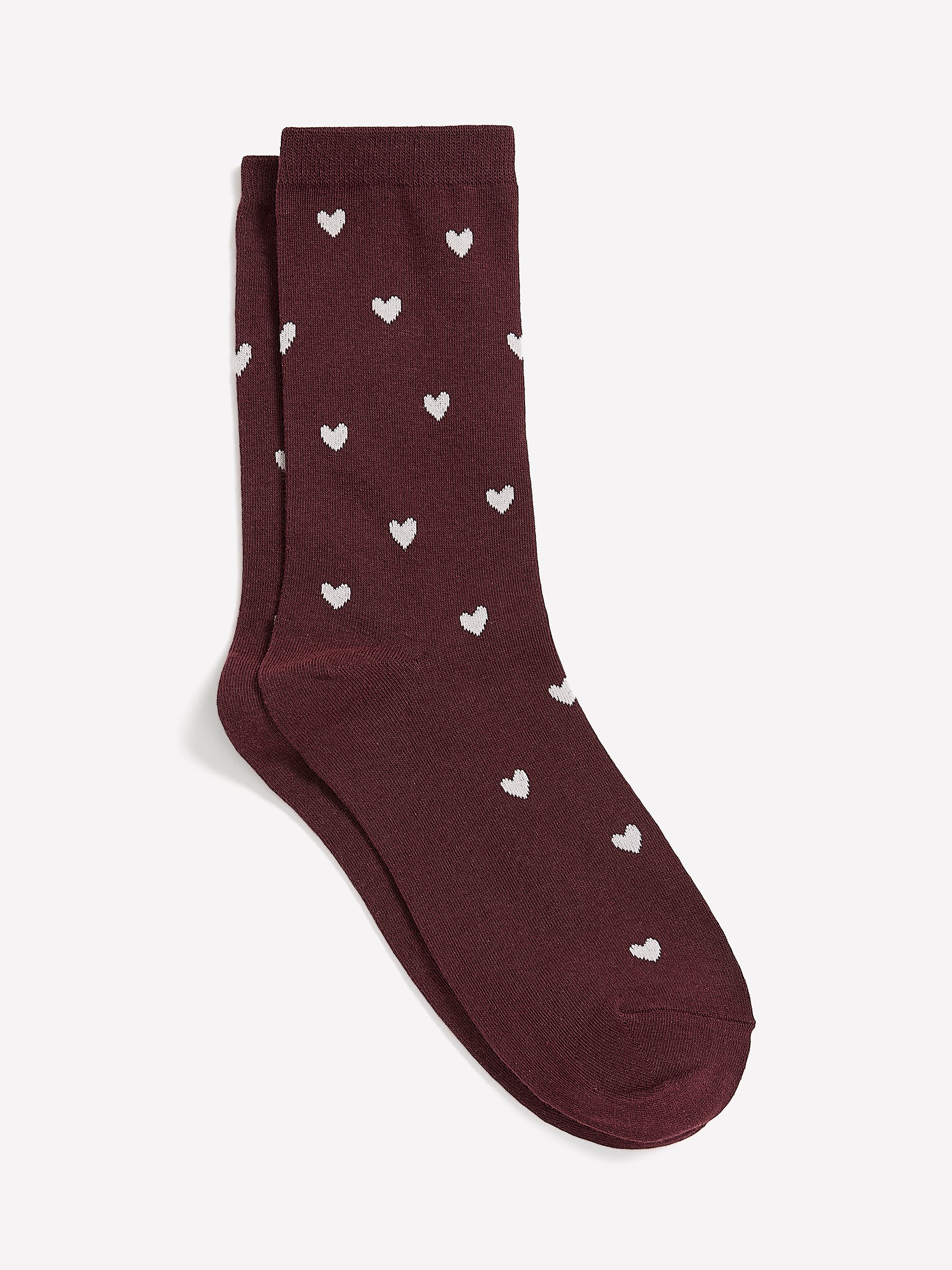 Crew Socks with Tiny Hearts