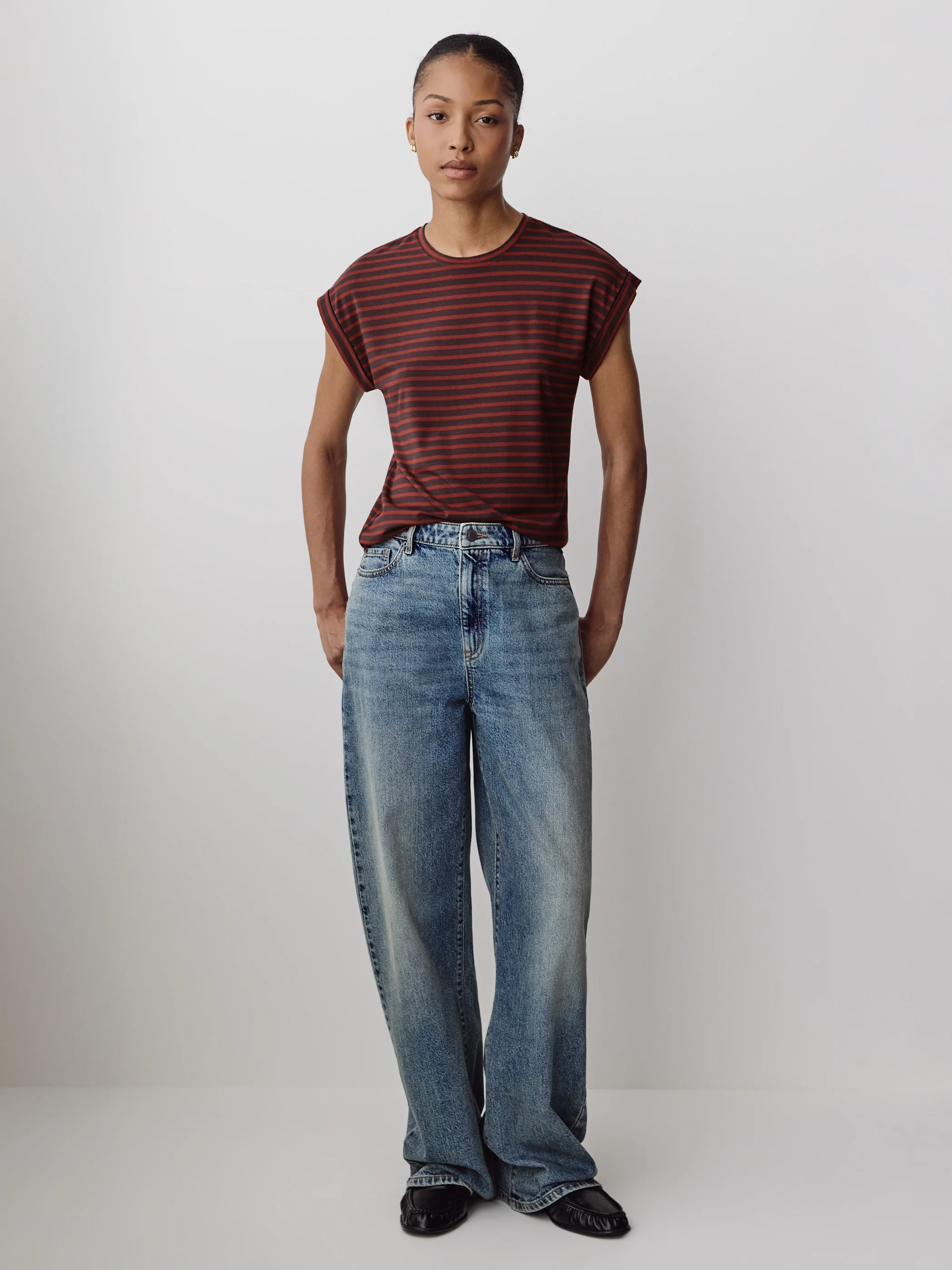 Striped Extended-Sleeve Crew-Neck Tee - Image 2