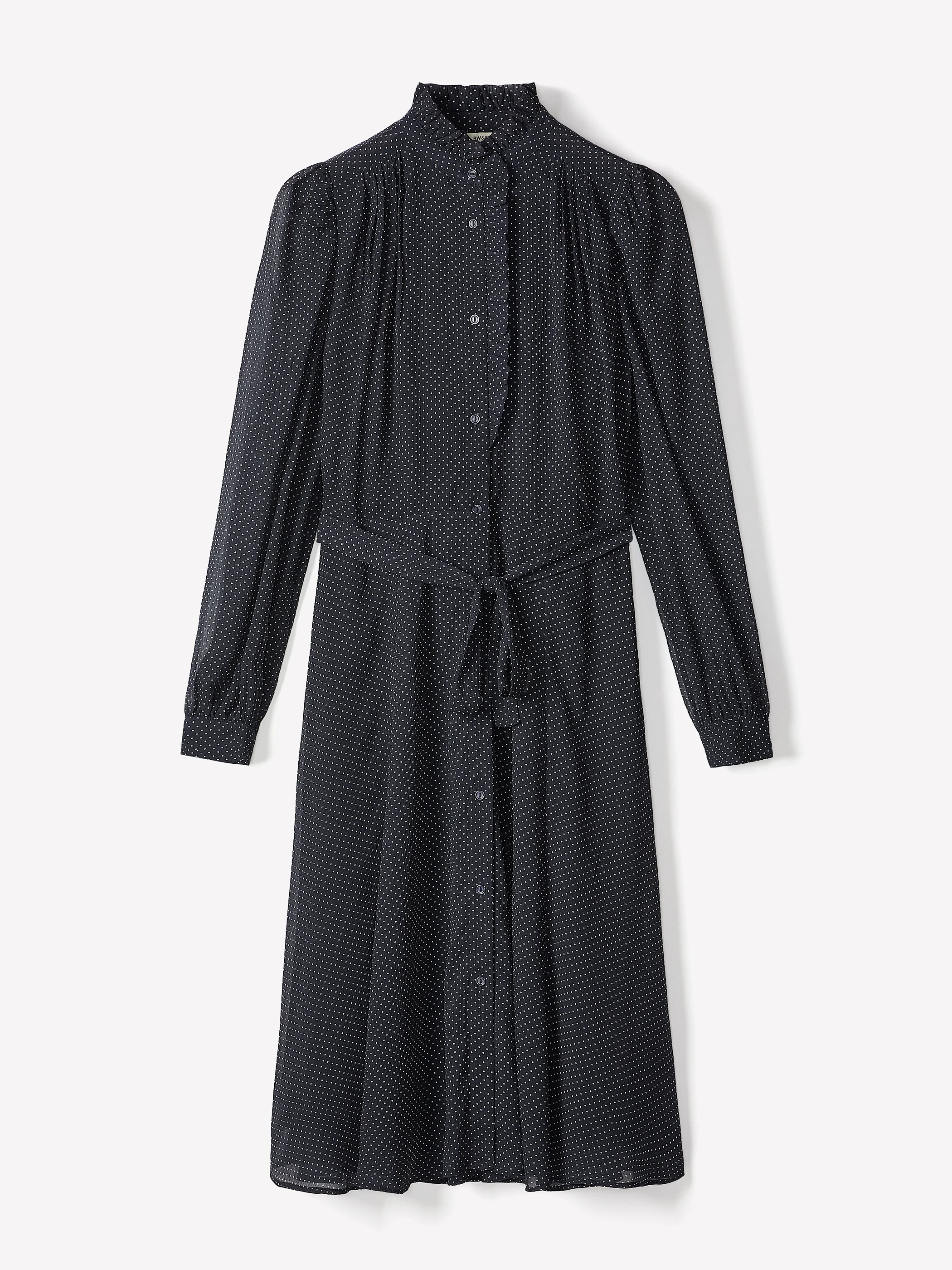 Long-Sleeve Mock-Neck Buttoned-Down Midi Dress - Image 18
