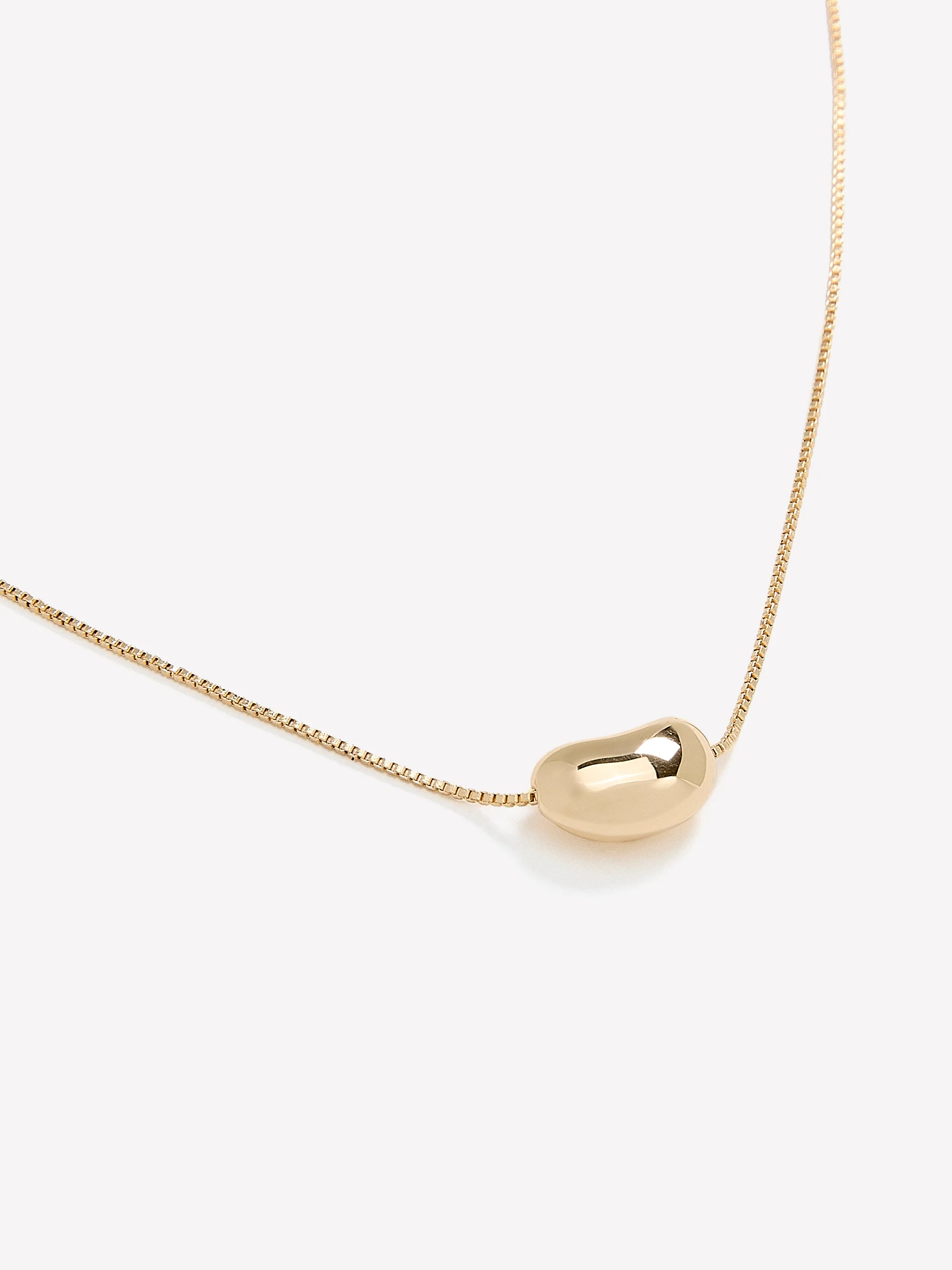 Delicate Chain Necklace with Bean Pendant - Image 5