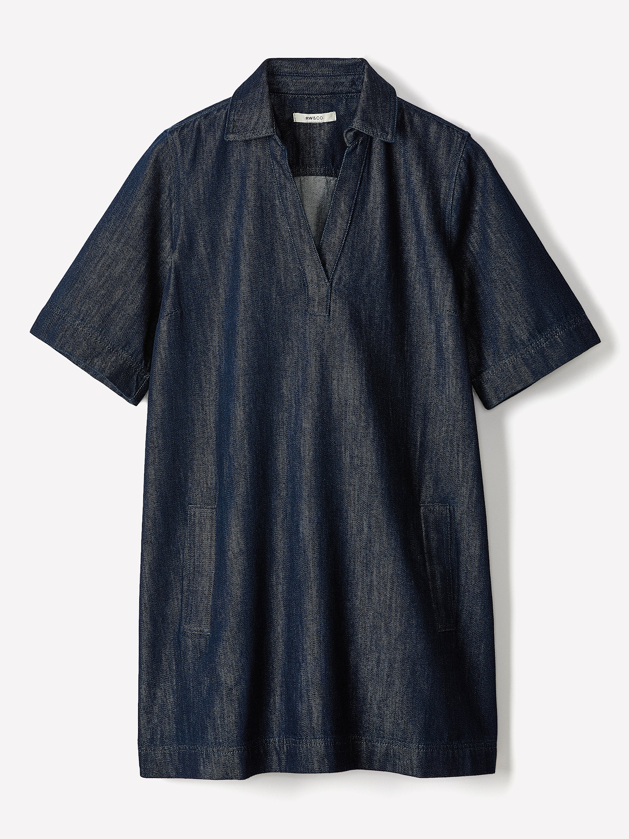 Short-Sleeve Mini Denim Dress - Image 6