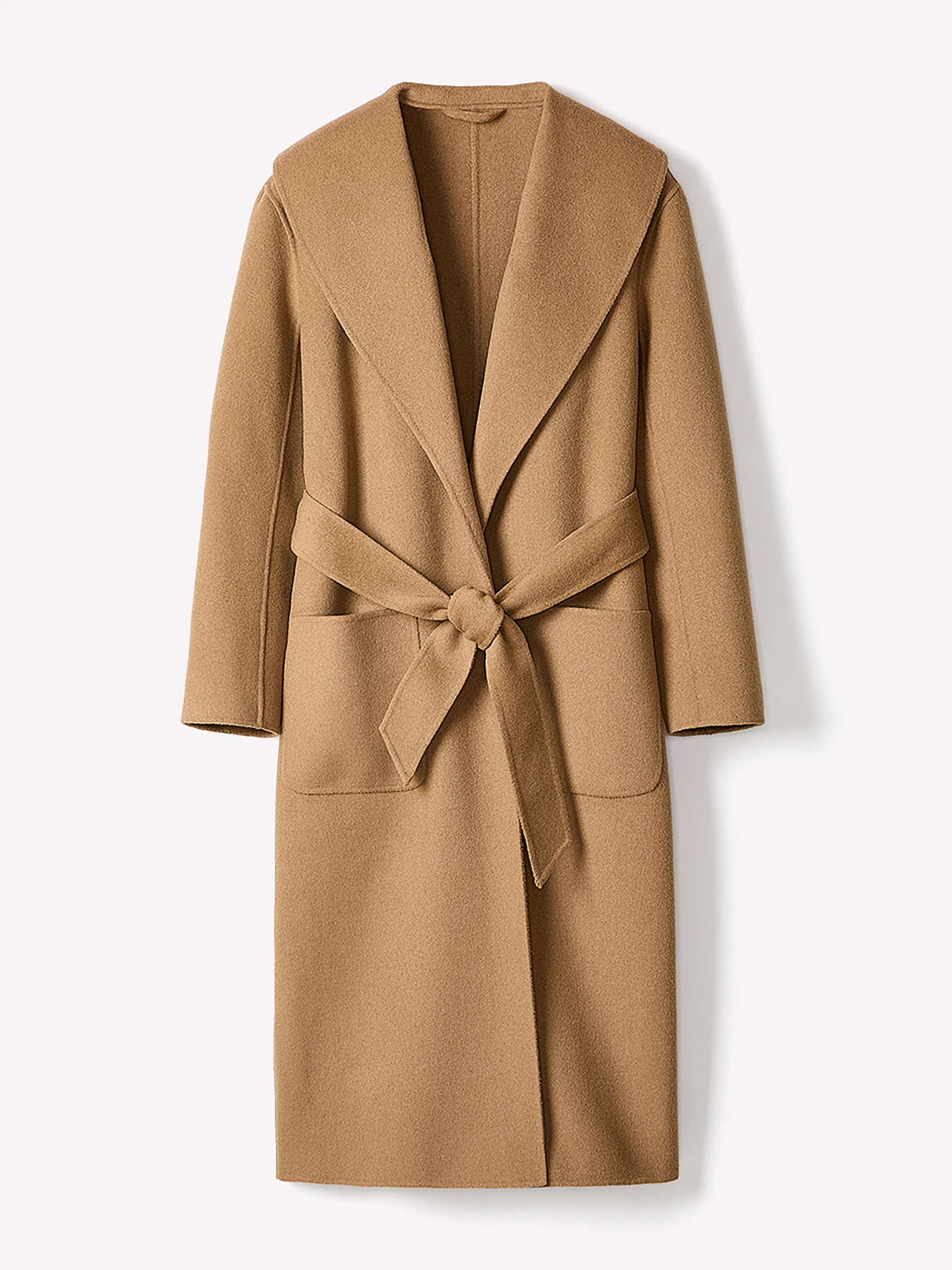 Double Face Long Coat with Belt - Image 4