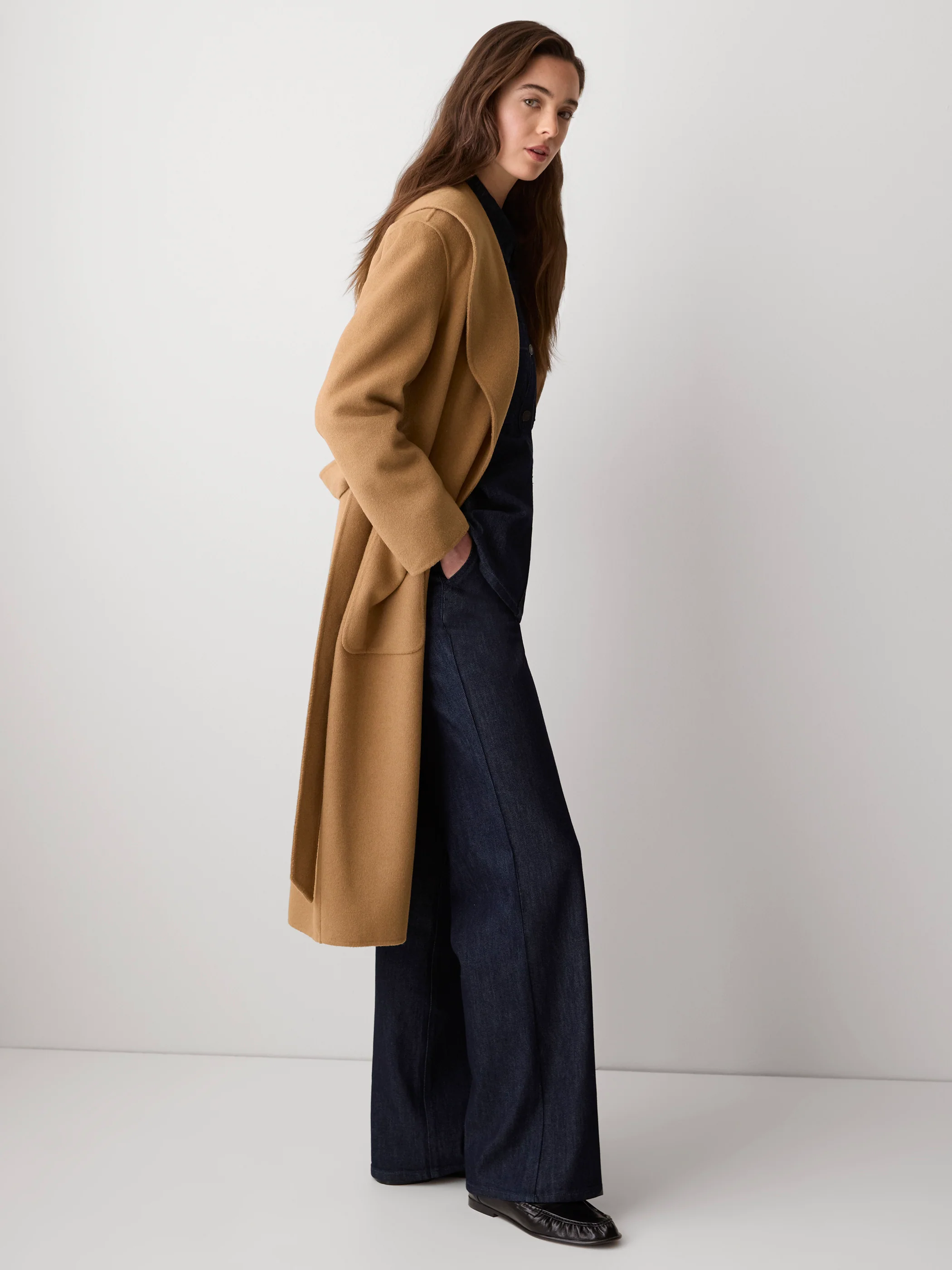 Double Face Long Coat with Belt - Image 7