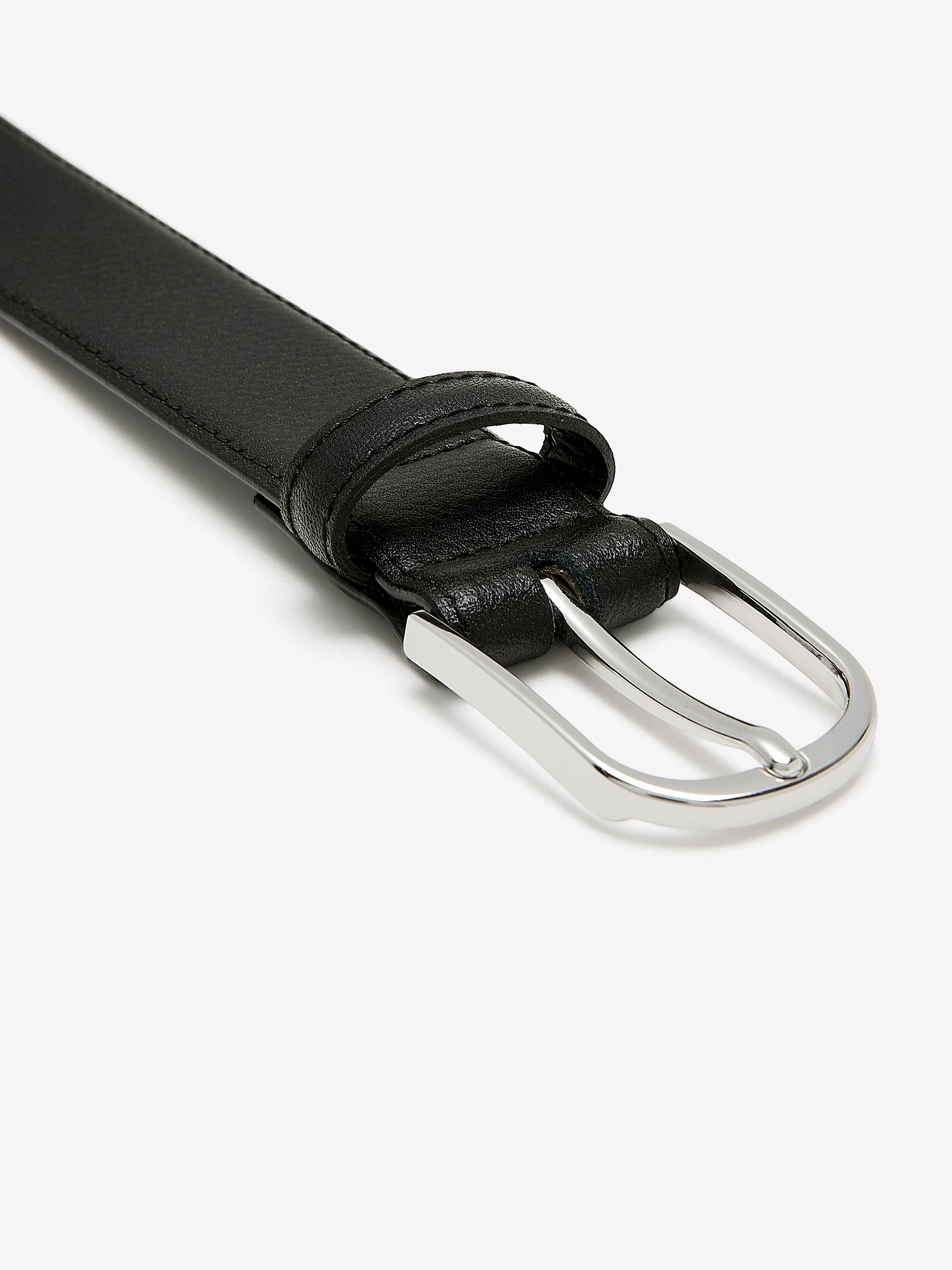 Dressy Leather Belt with Round Buckle - Image 2