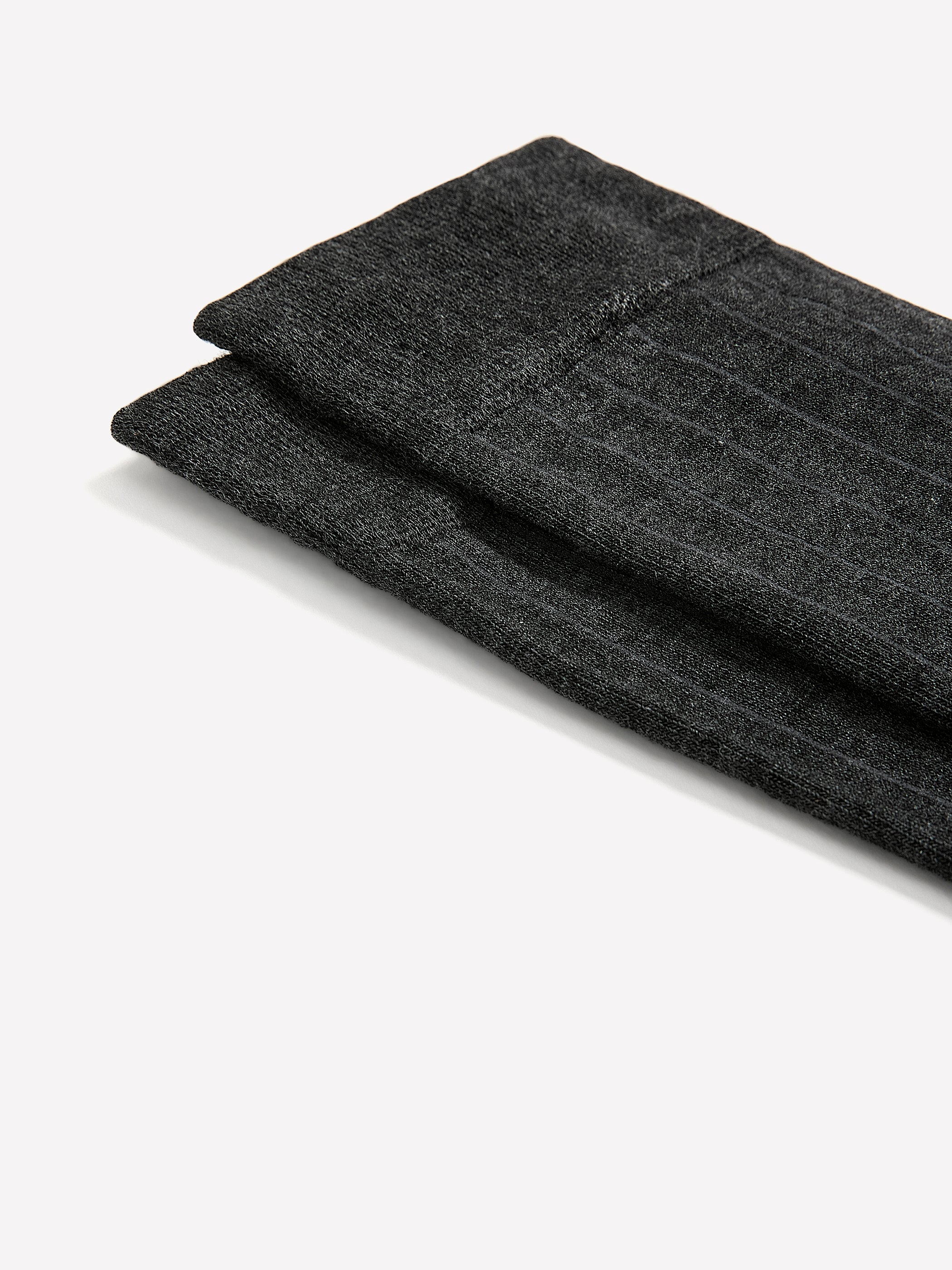 Grey Dress Socks with Striped Pattern - Image 2