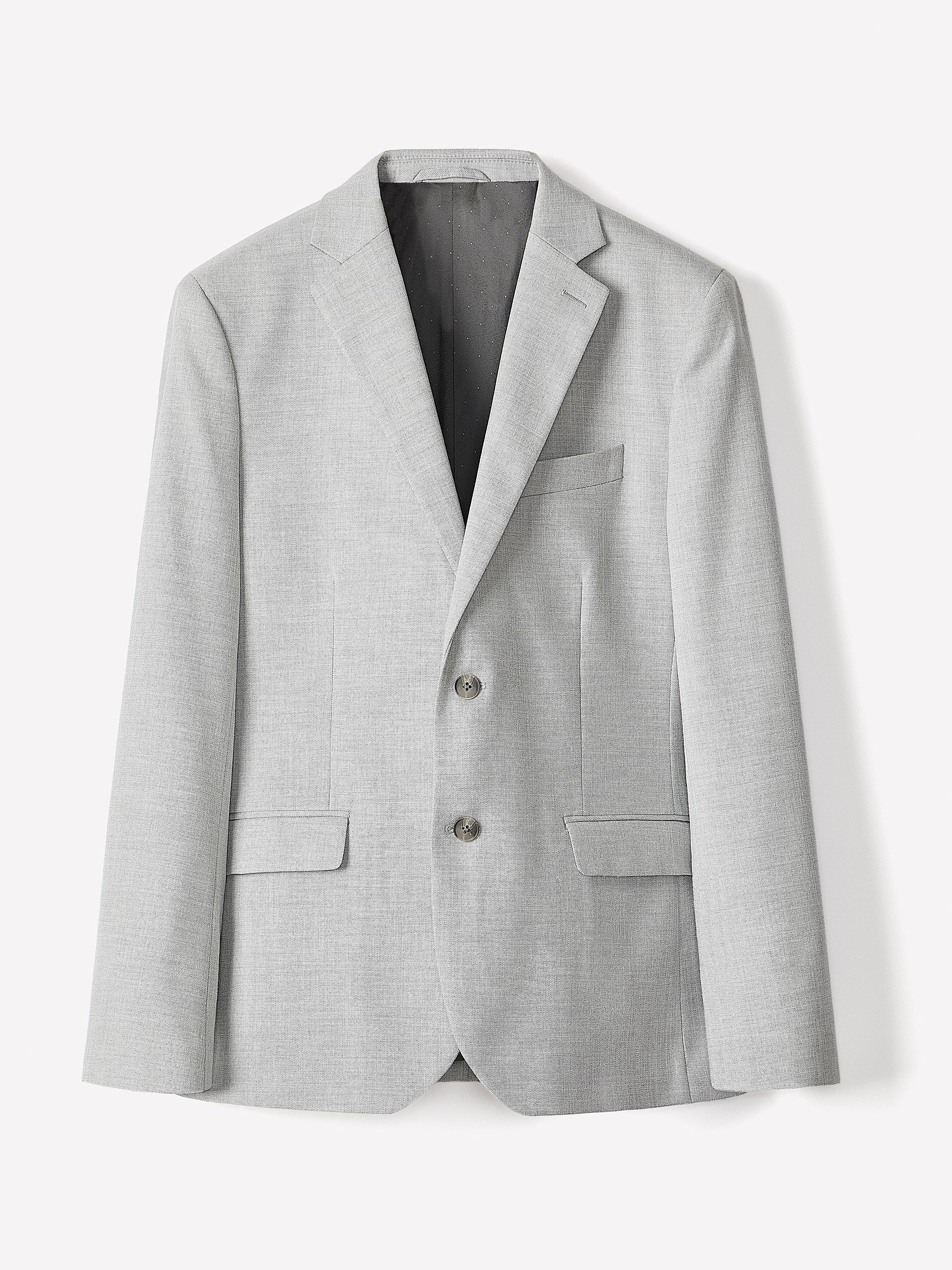 Essential Slim Fit Light Grey Suit Blazer - Image 6