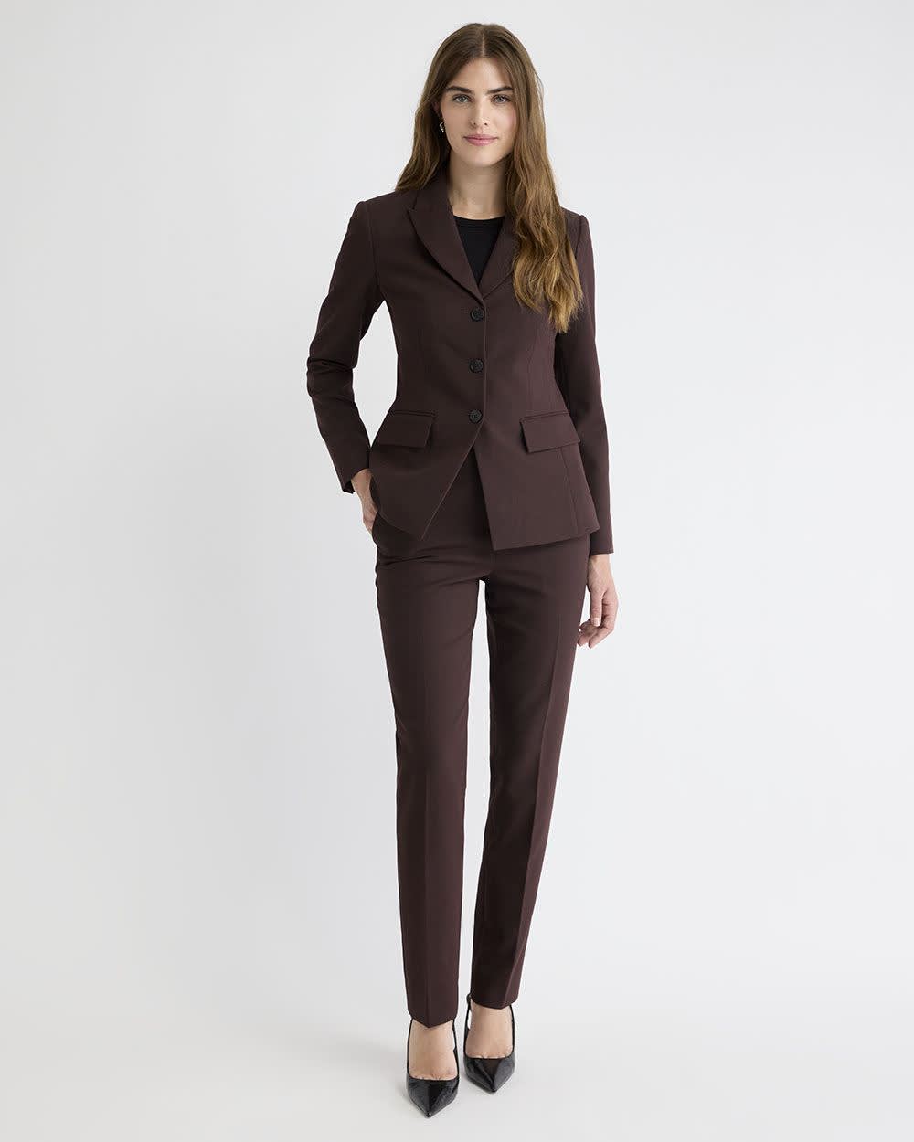 Three-Button Fitted Blazer