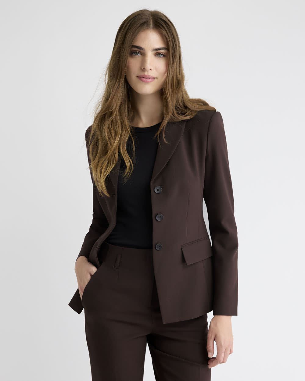 Three-Button Fitted Blazer - Image 2
