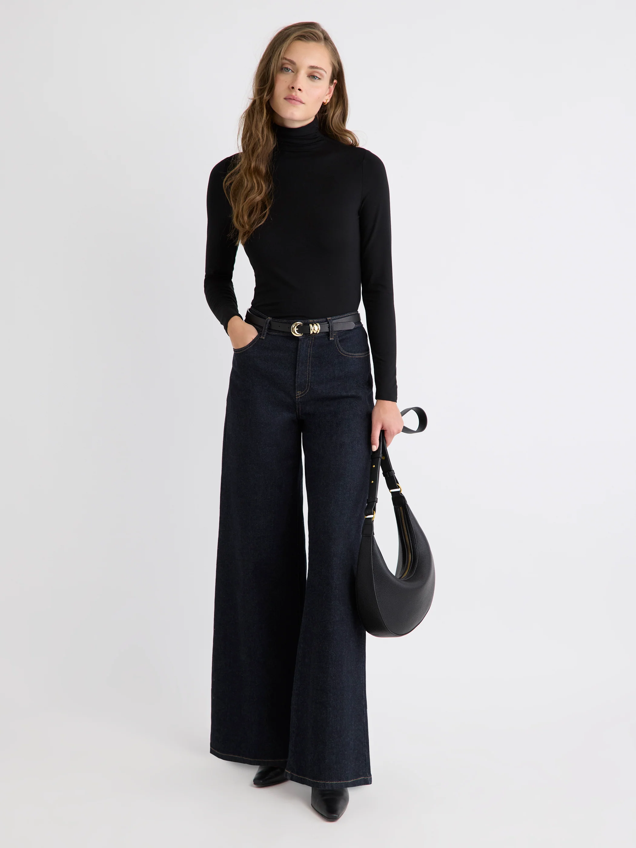 Fitted Long-Sleeve Mock-Neck Tee - Image 2