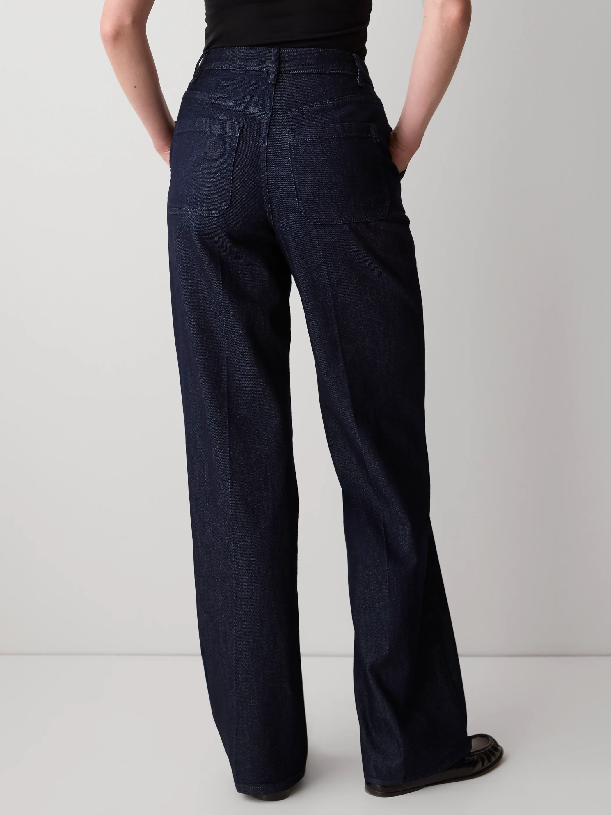 High-Rise Wide-Leg Denim Trousers - Image 4