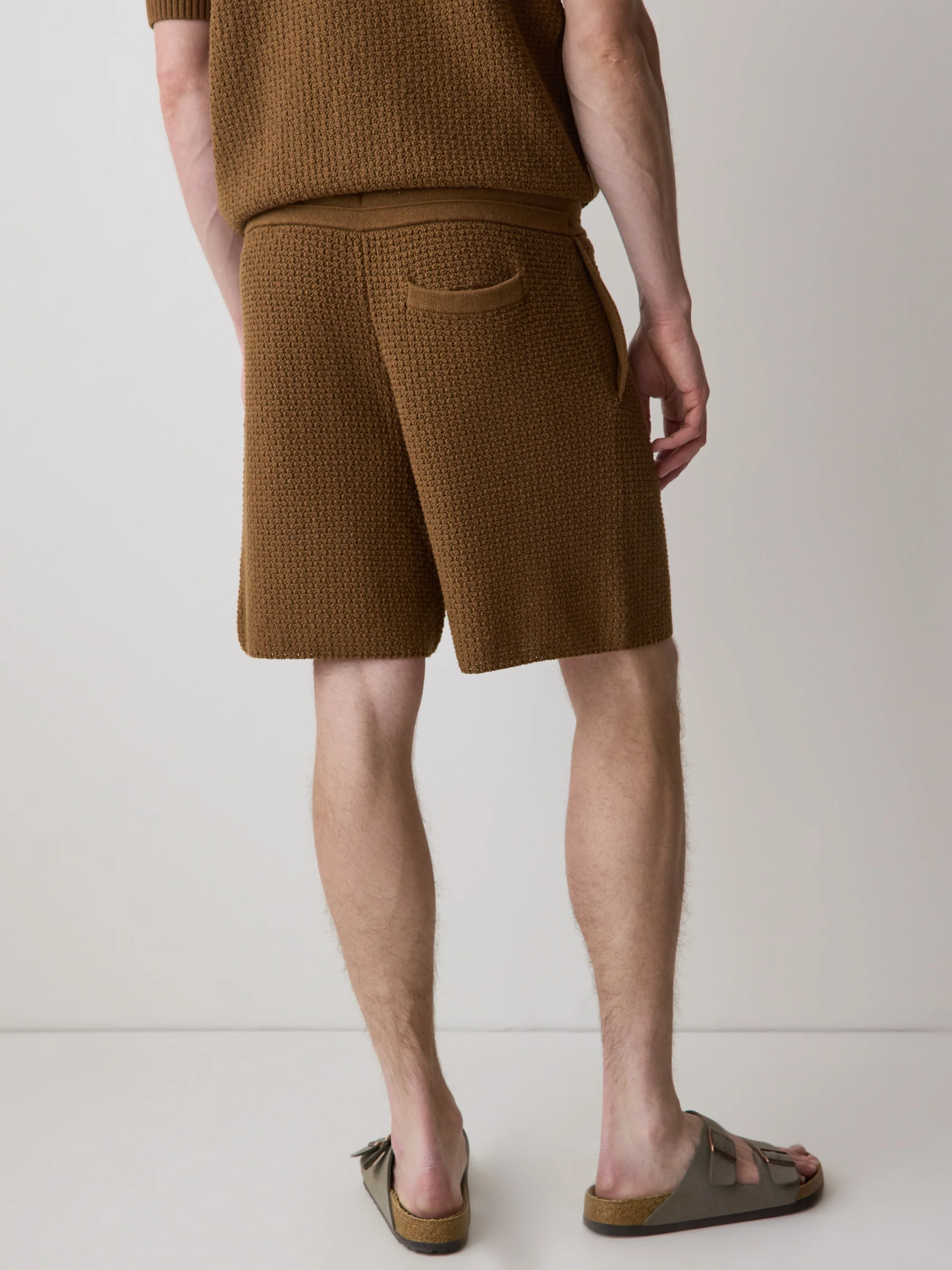 Textured Sweater Short with Elastic Waistband - Image 3