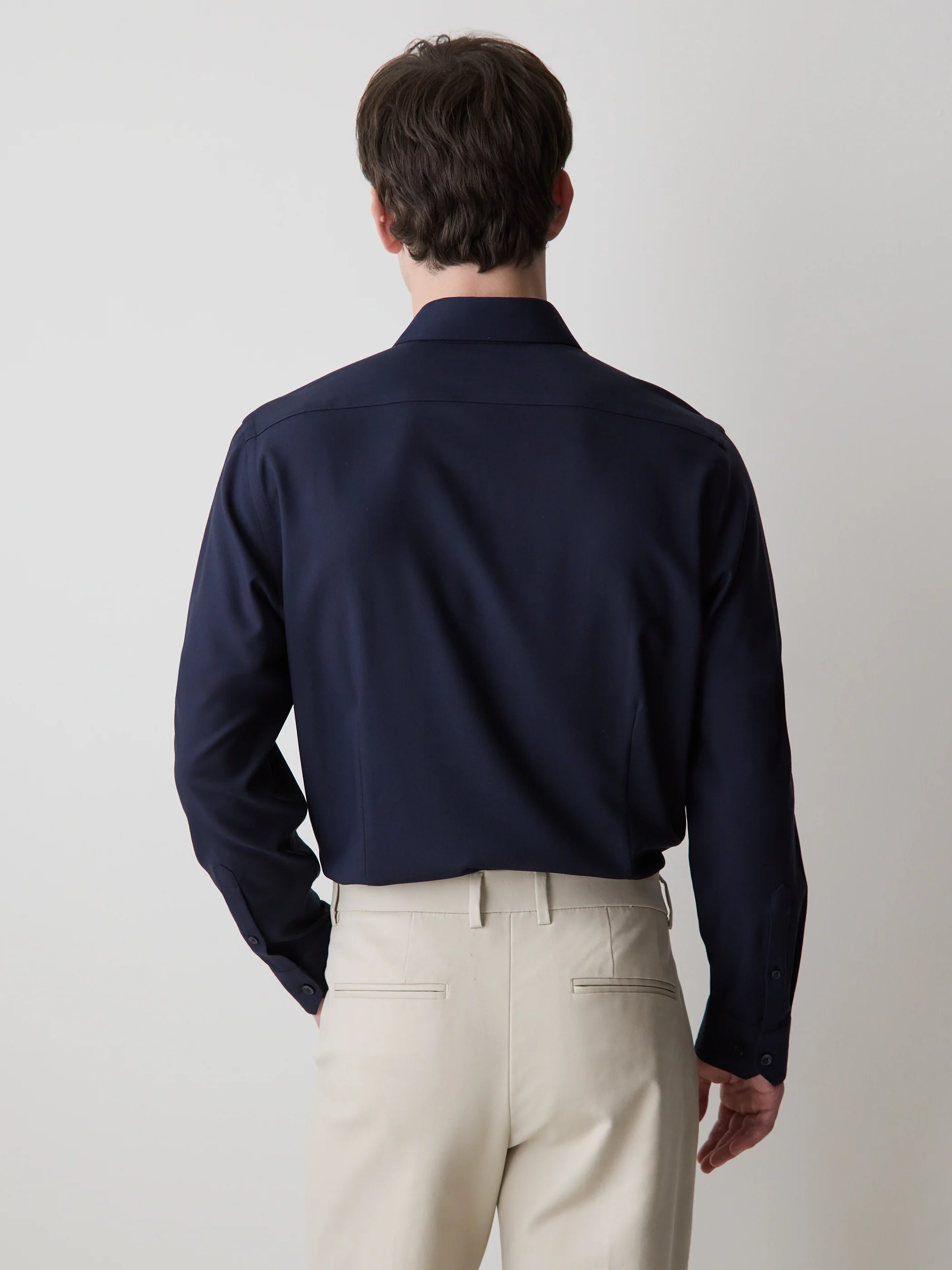 Slim Fit Knit-Like Dress Shirt - Image 3