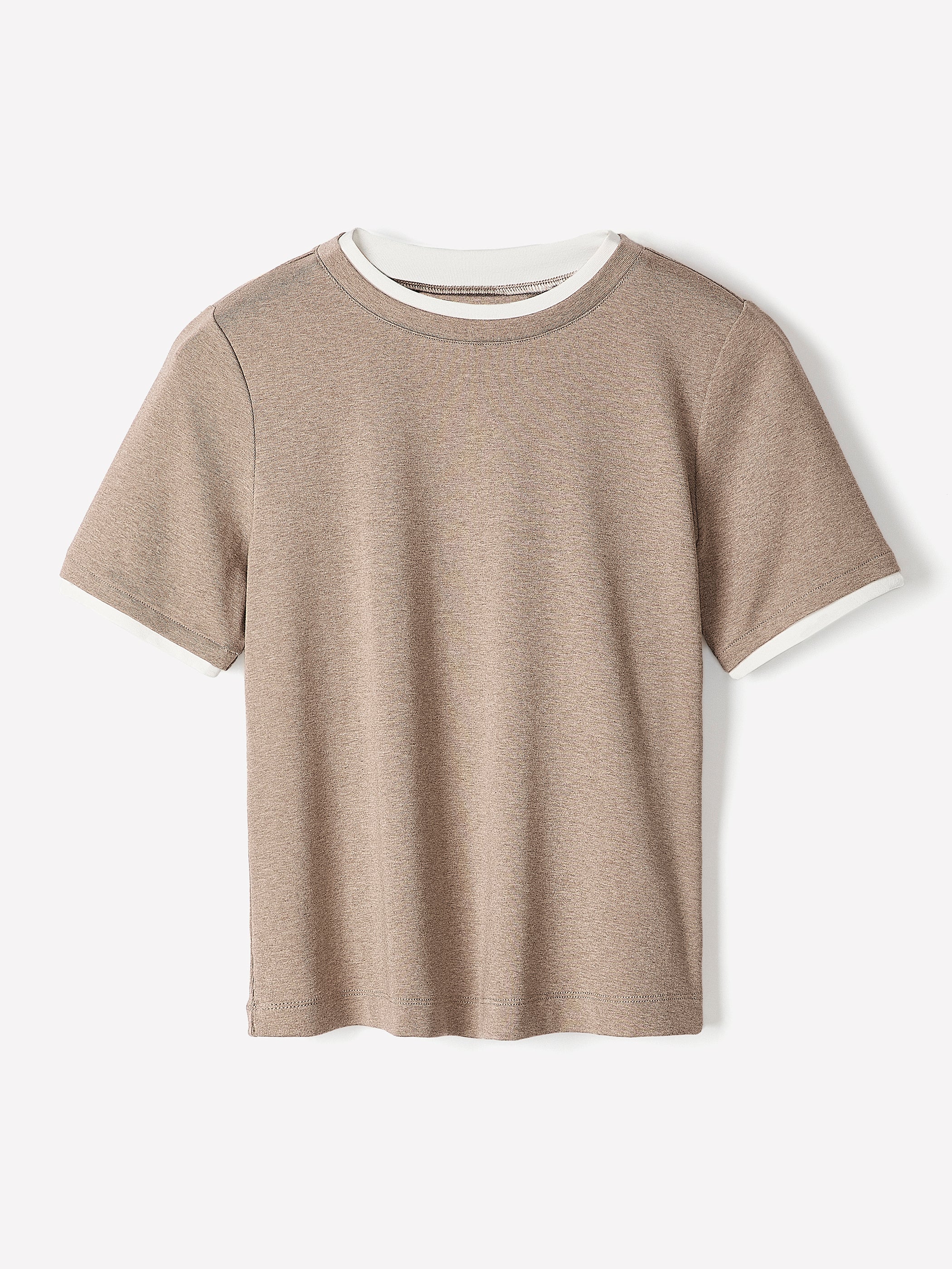 Short-Sleeve Crew-Neck Ribbed Basic Tee - Image 4