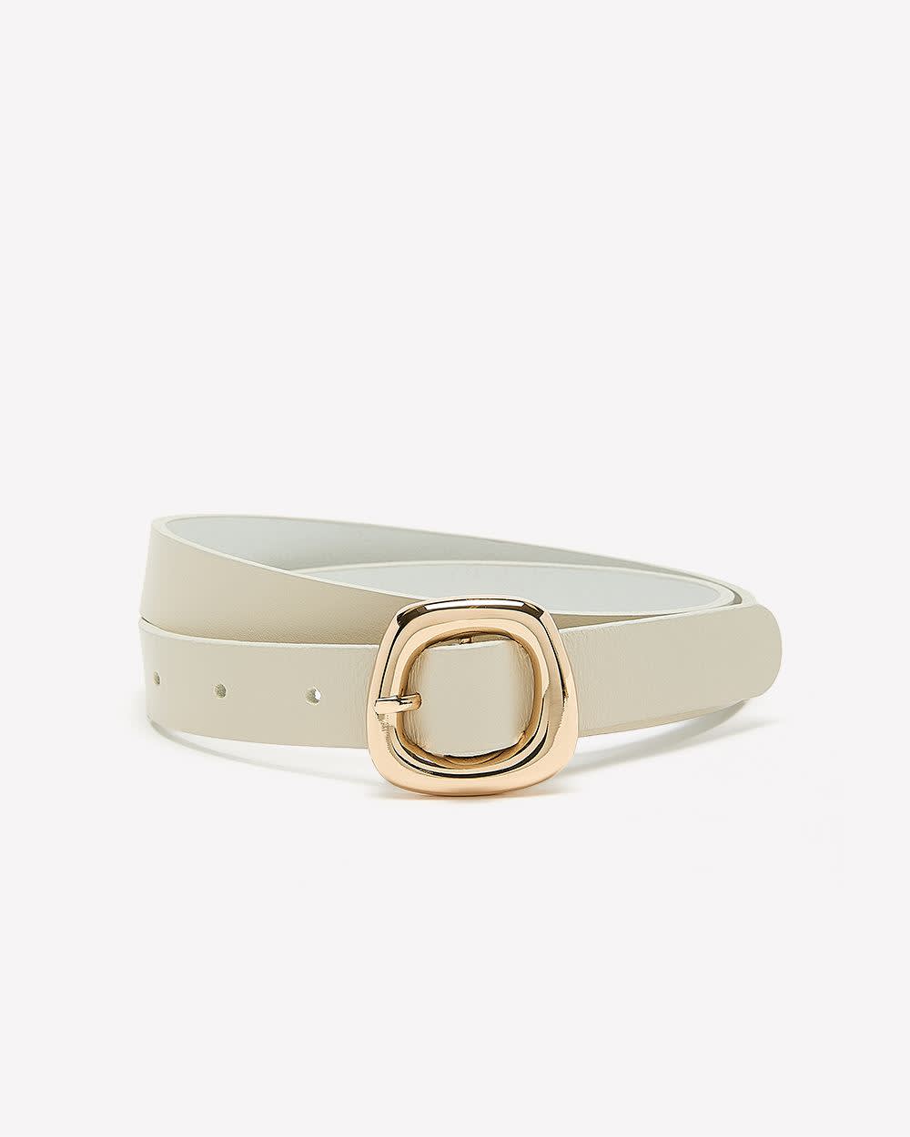 Leather Belt with Sculptural Buckle - Image 5