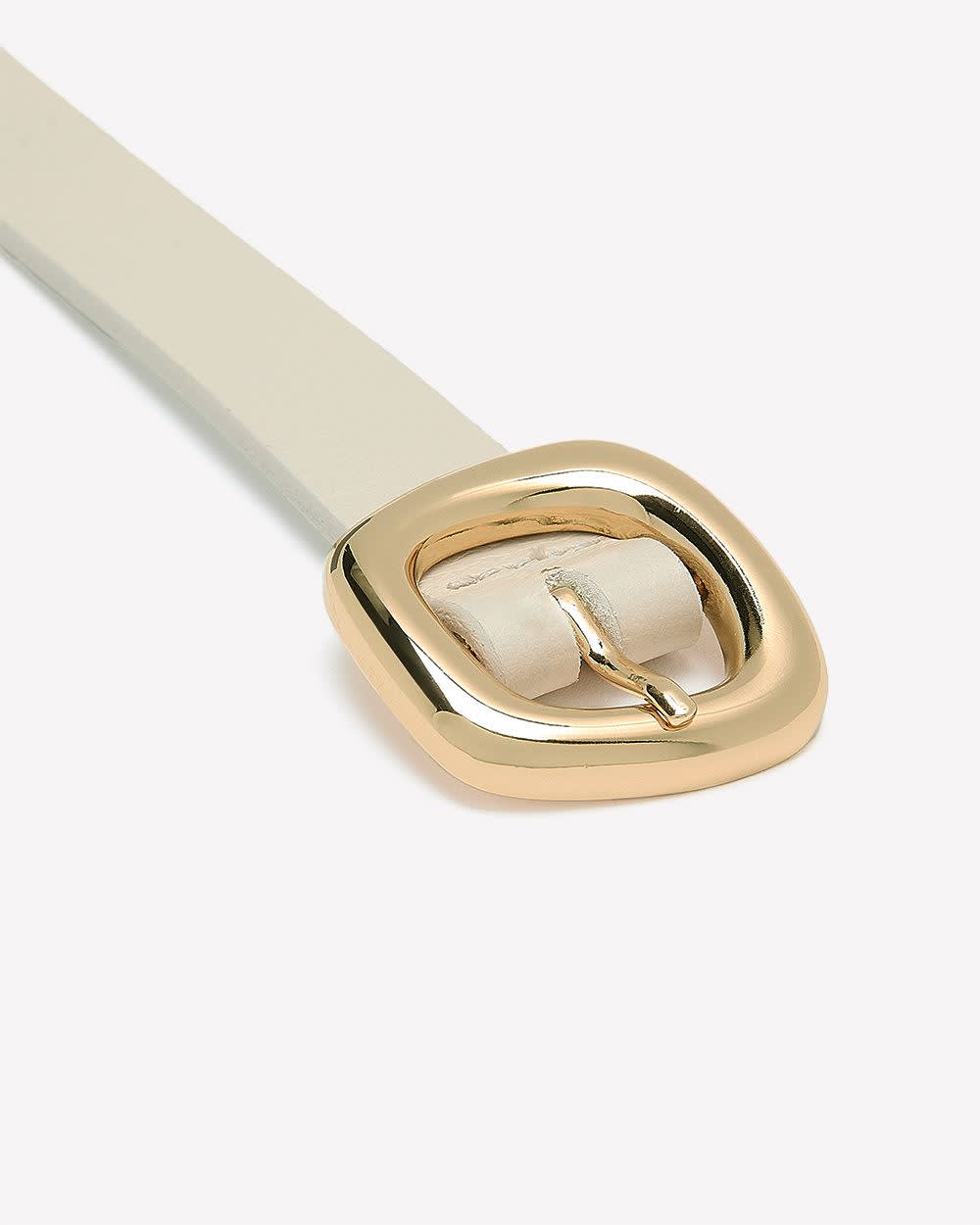 Leather Belt with Sculptural Buckle - Image 6