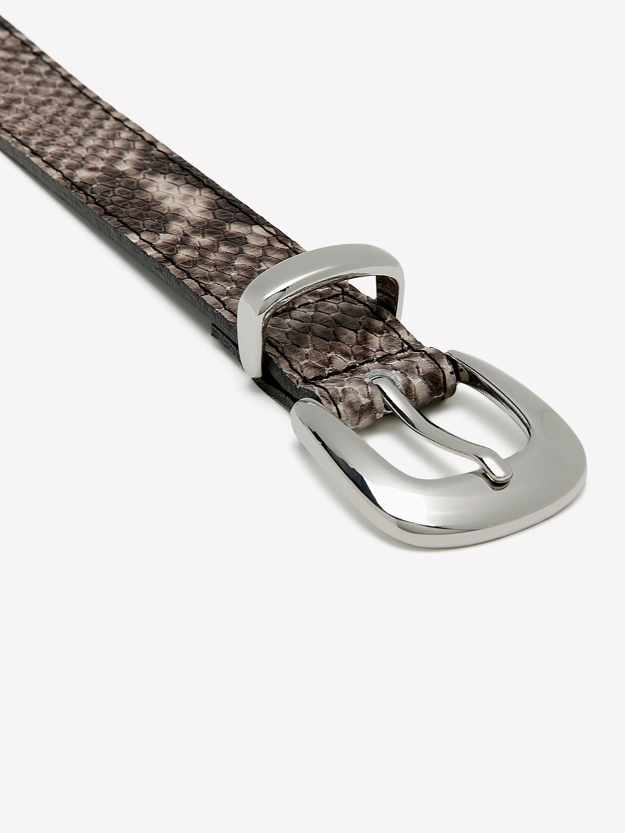 Leather Belt with Snakeskin Pattern - Image 2
