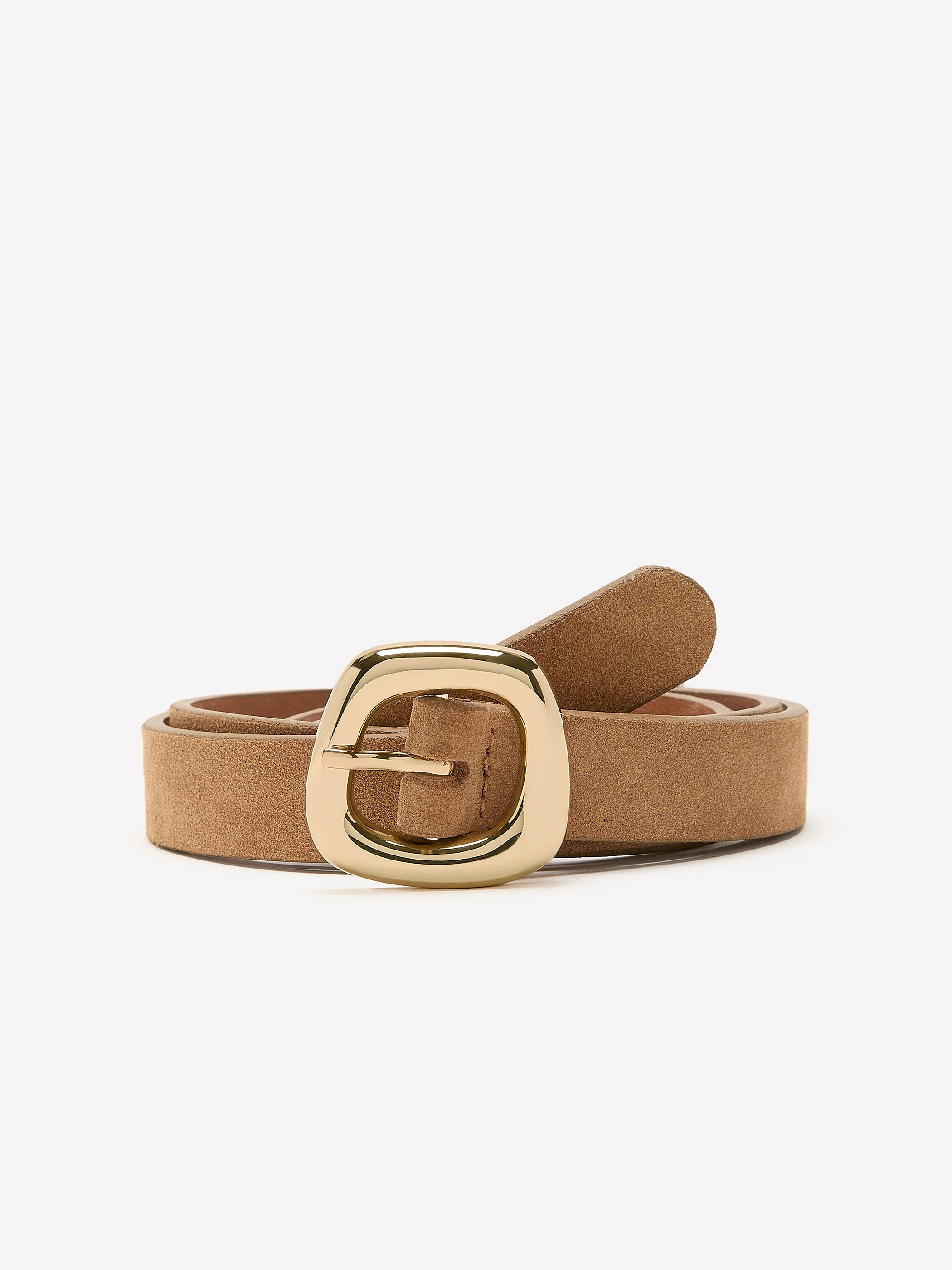 Suede Belt with Sculptural Buckle - Image 2