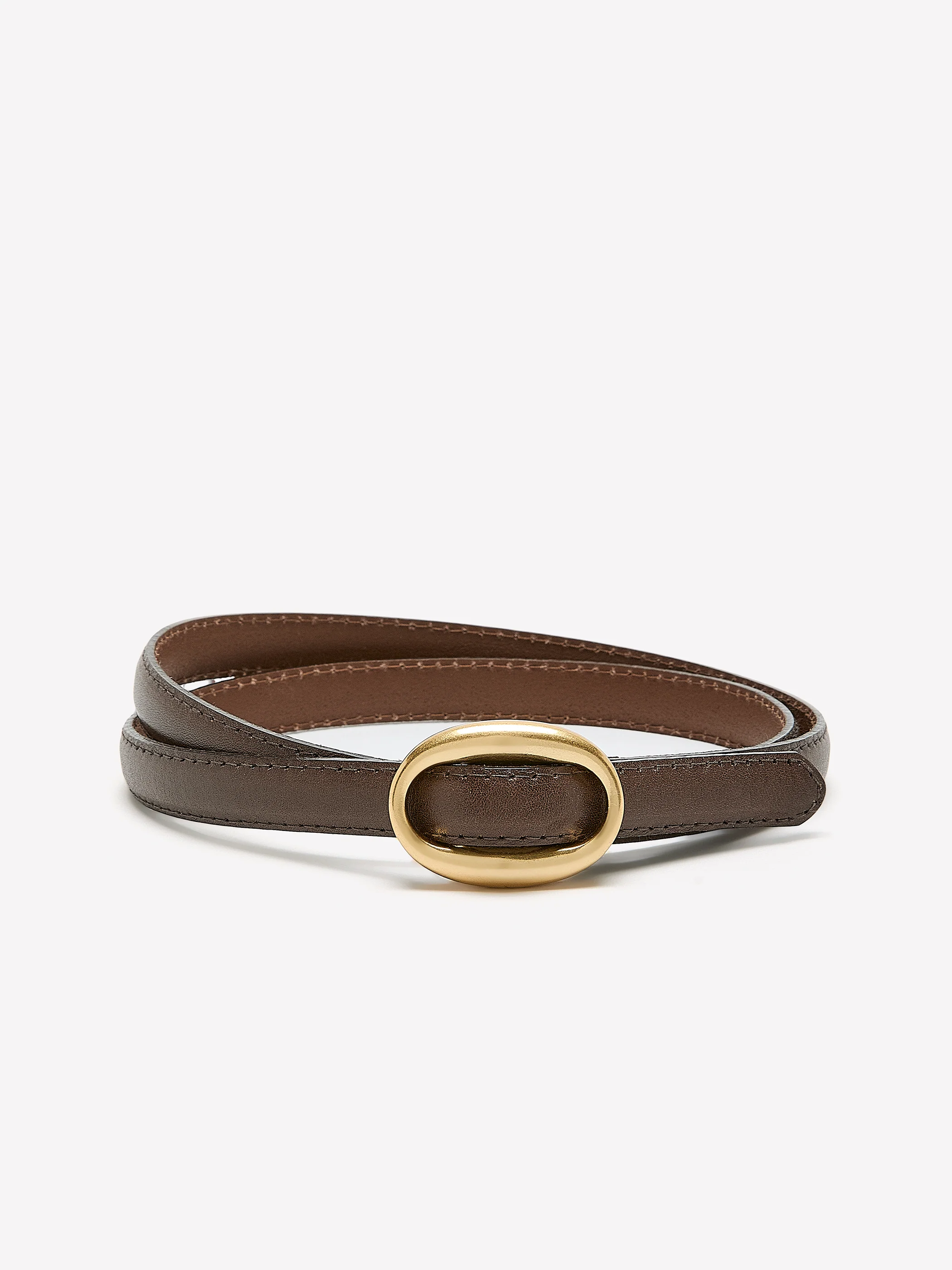 Thin Leather Belt with Sliding Buckle - Image 4