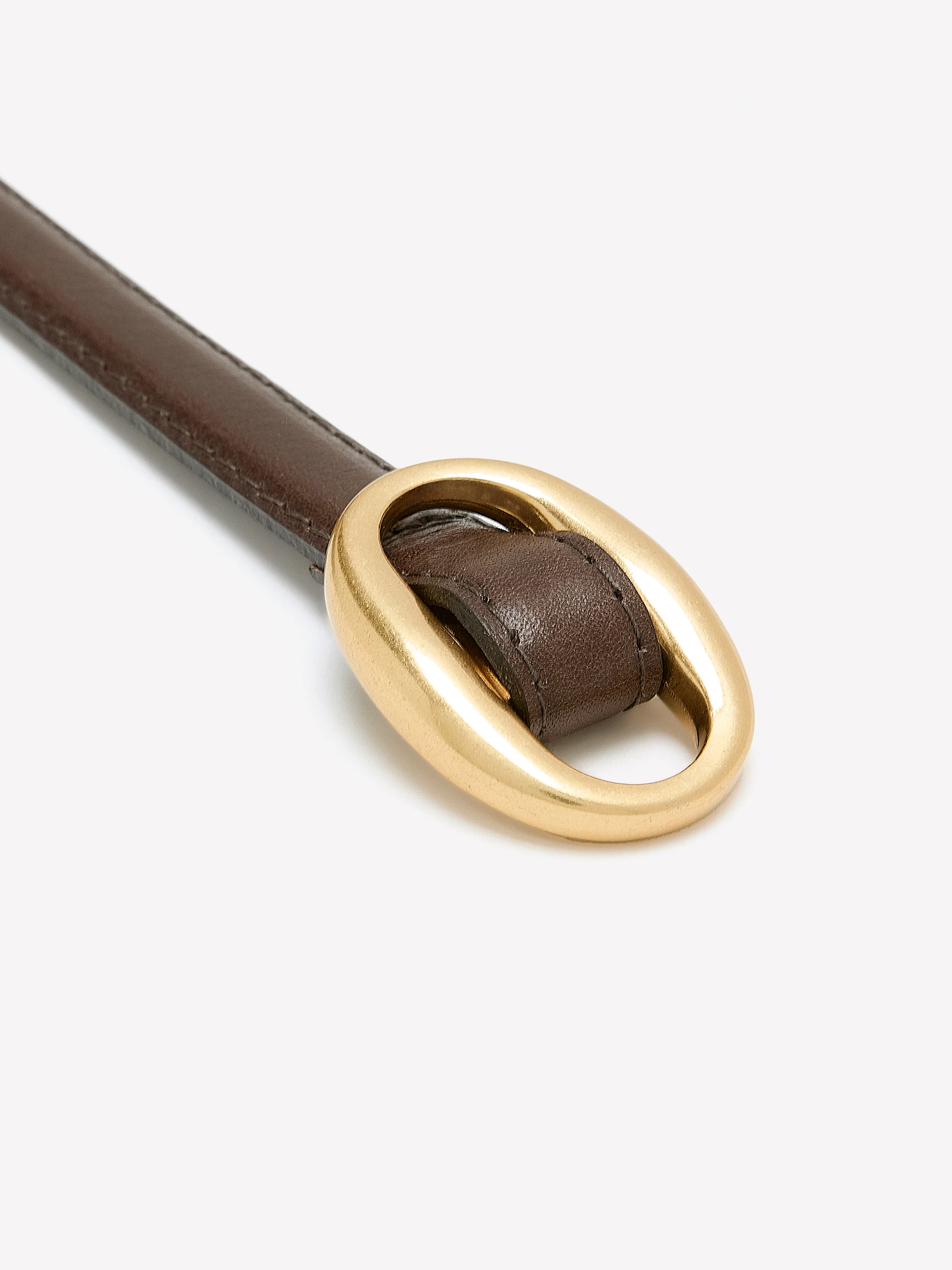 Thin Leather Belt with Sliding Buckle - Image 5
