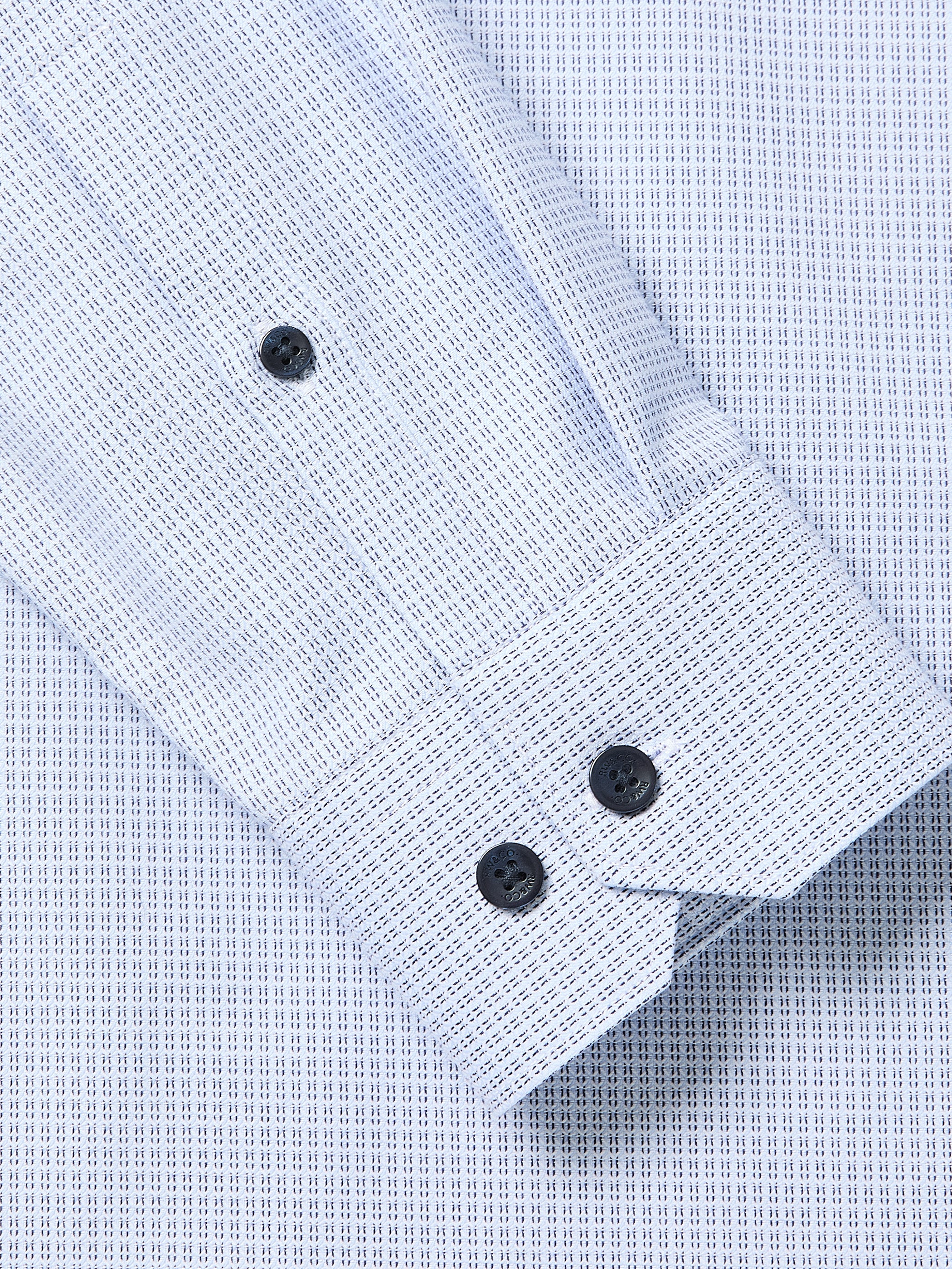 Light Blue Slim Fit Dobby Dress Shirt - Image 4