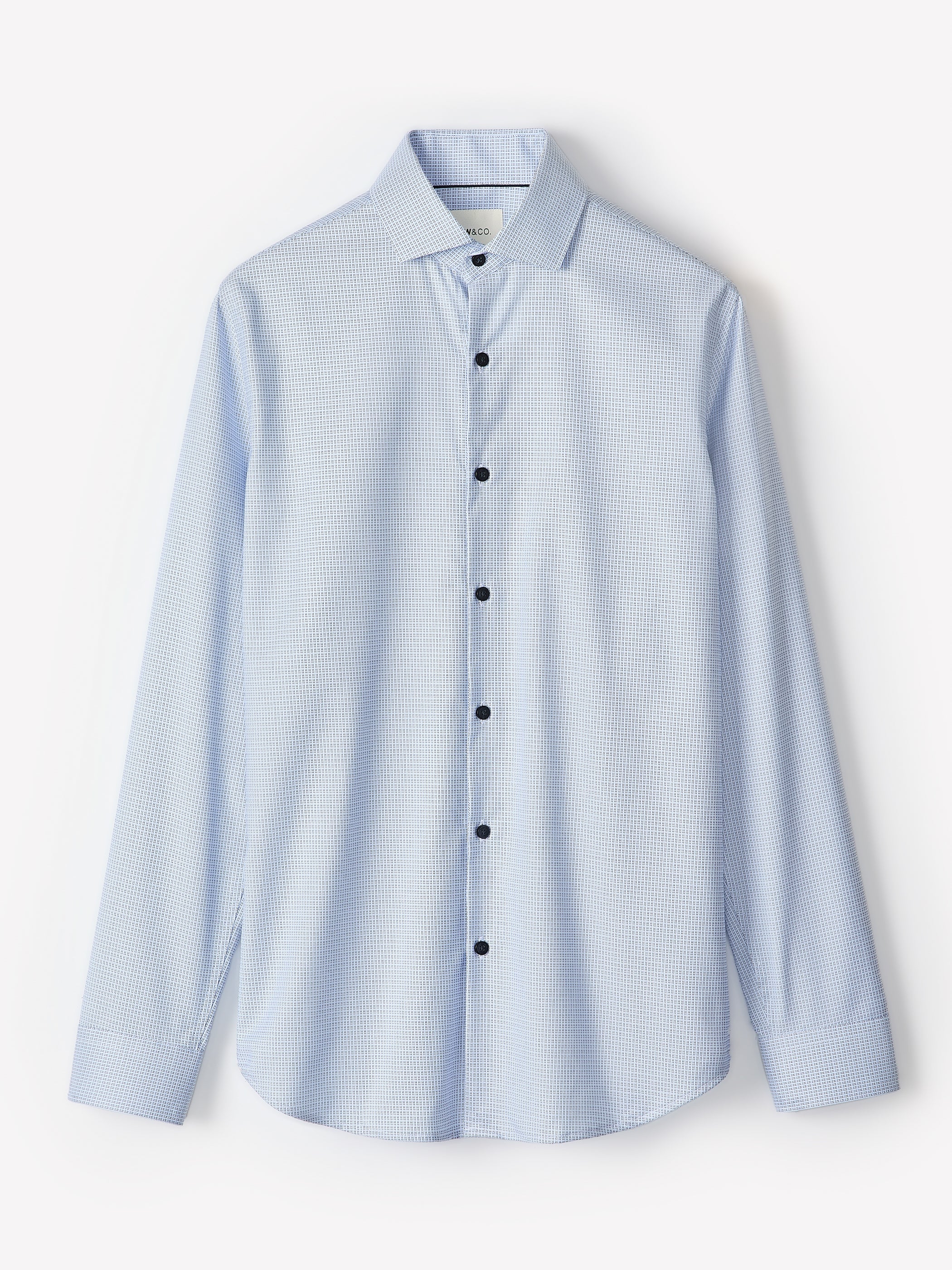 Light Blue Slim Fit Dobby Dress Shirt - Image 5
