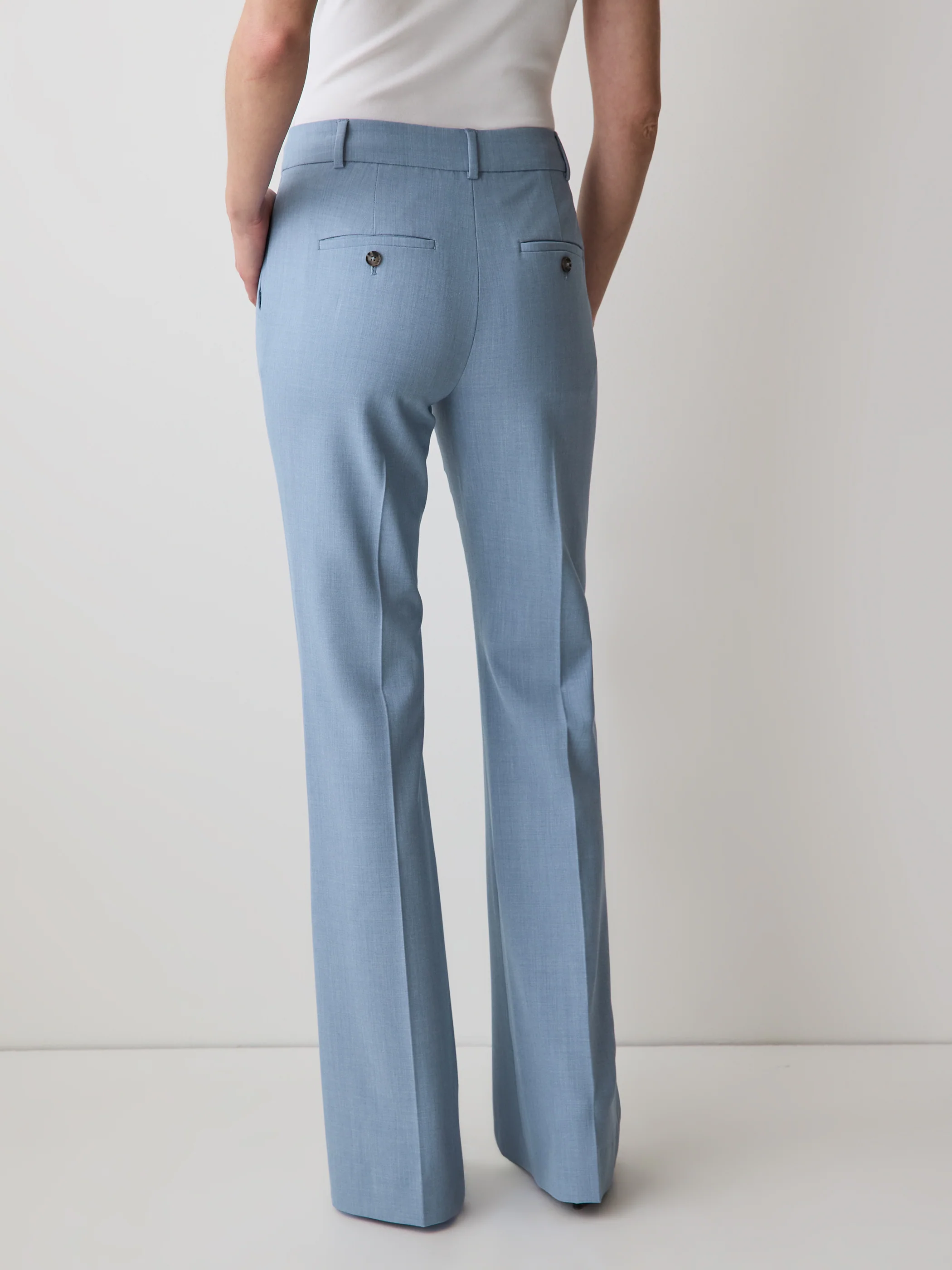 Light Blue Mid-Rise Flare-Leg Pant - Image 3