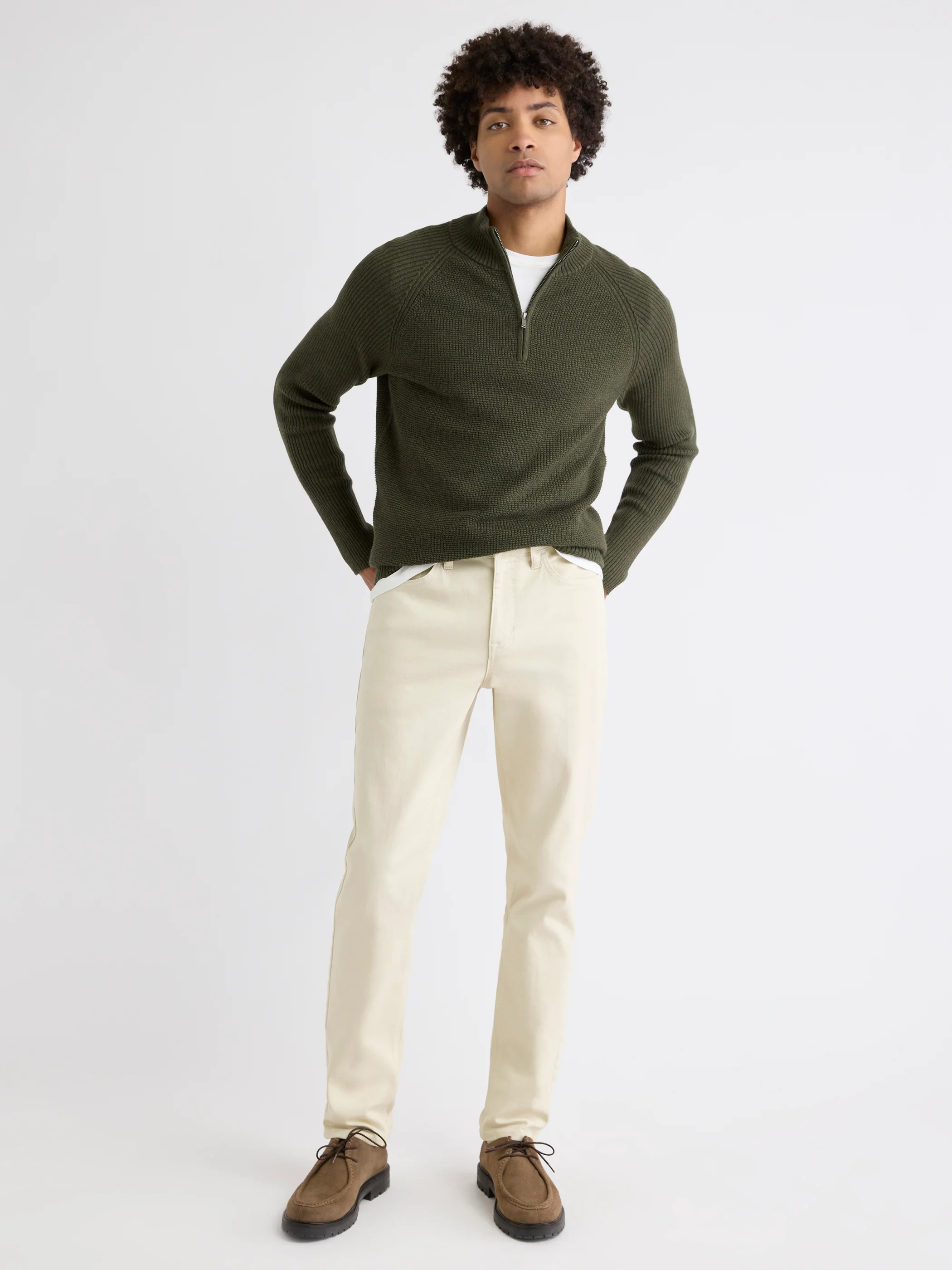 Long-Sleeve Half-Zip Mock-Neck Sweater - Image 14