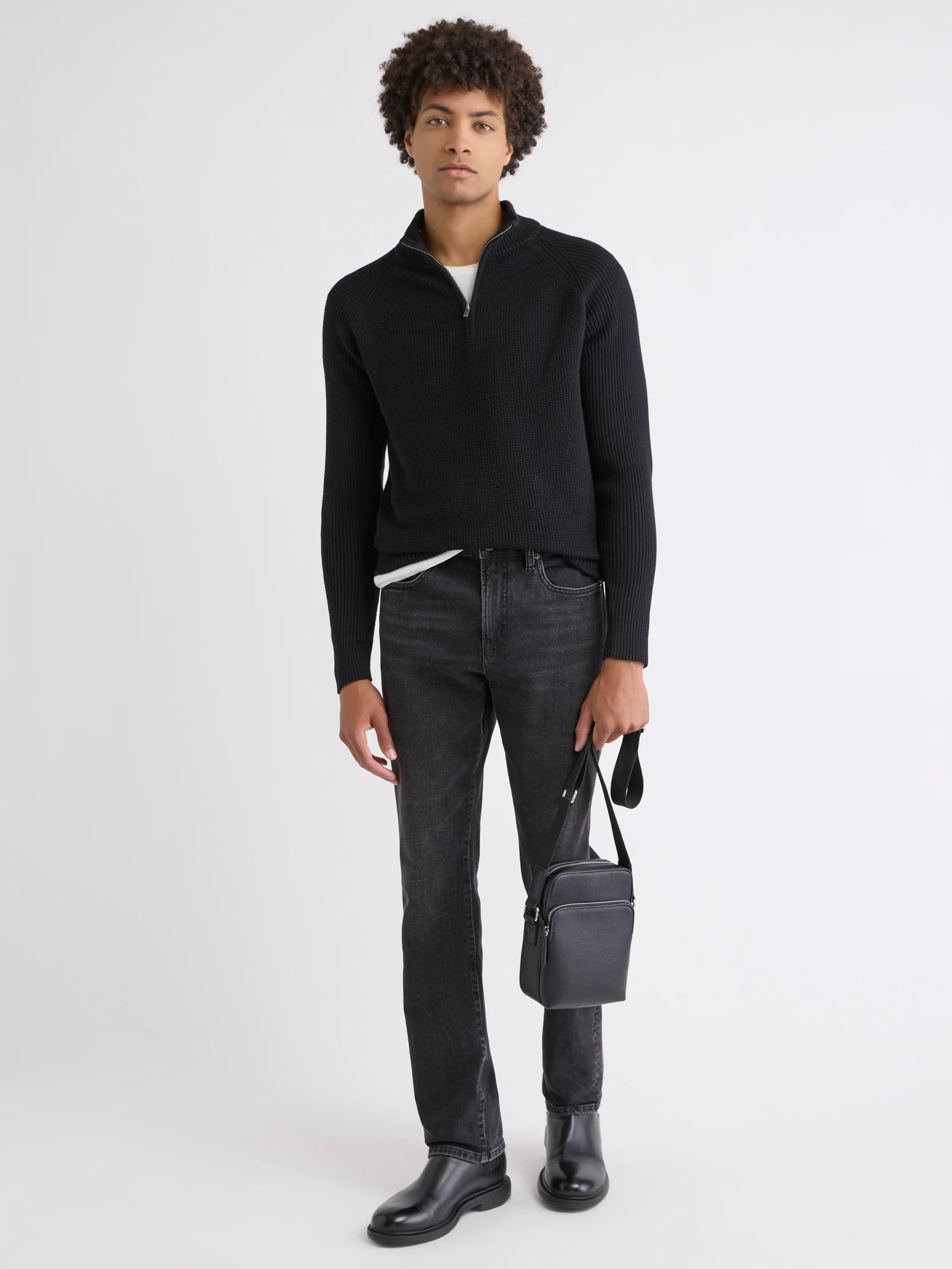Long-Sleeve Half-Zip Mock-Neck Sweater - Image 2