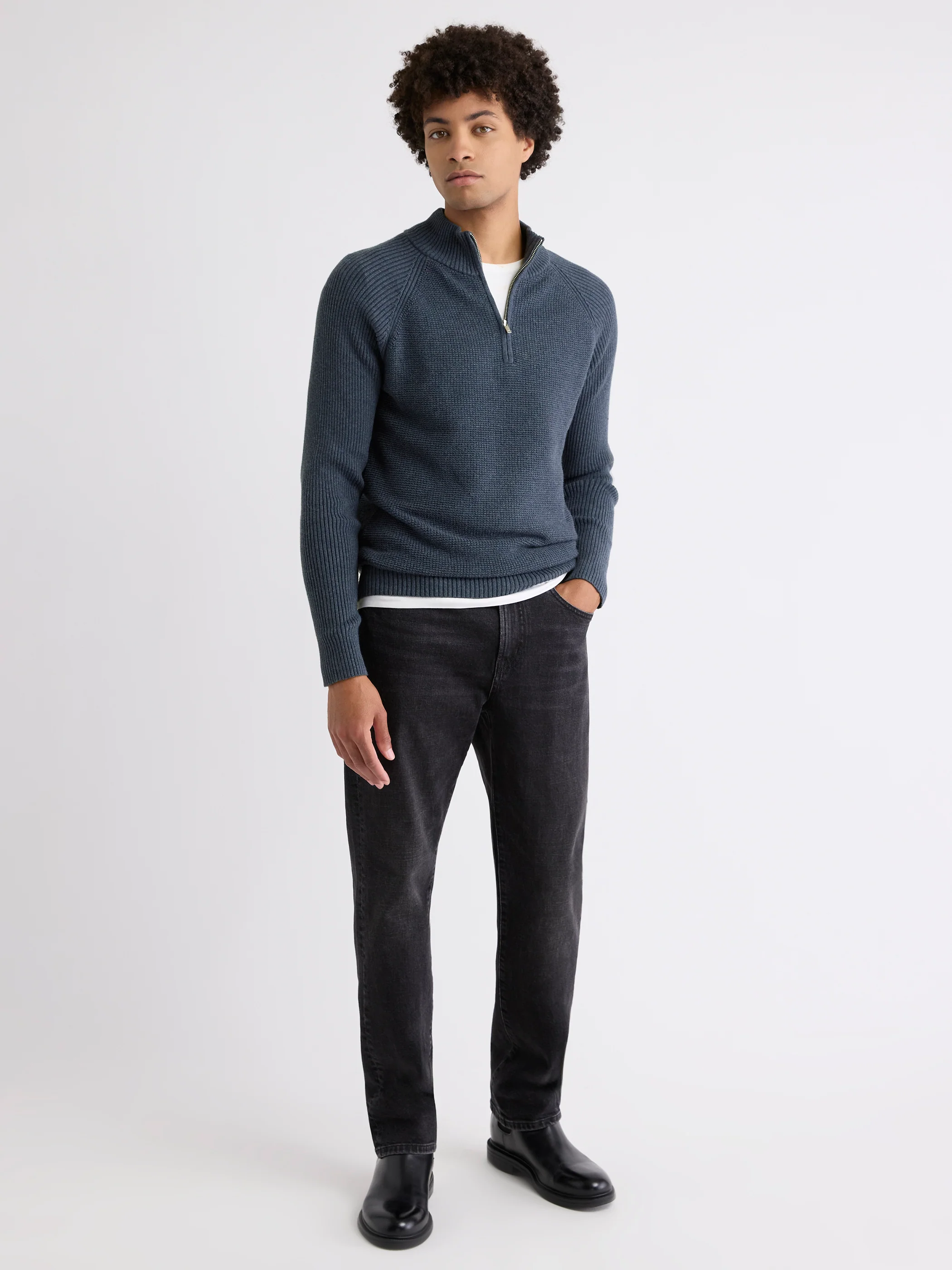 Long-Sleeve Half-Zip Mock-Neck Sweater - Image 20