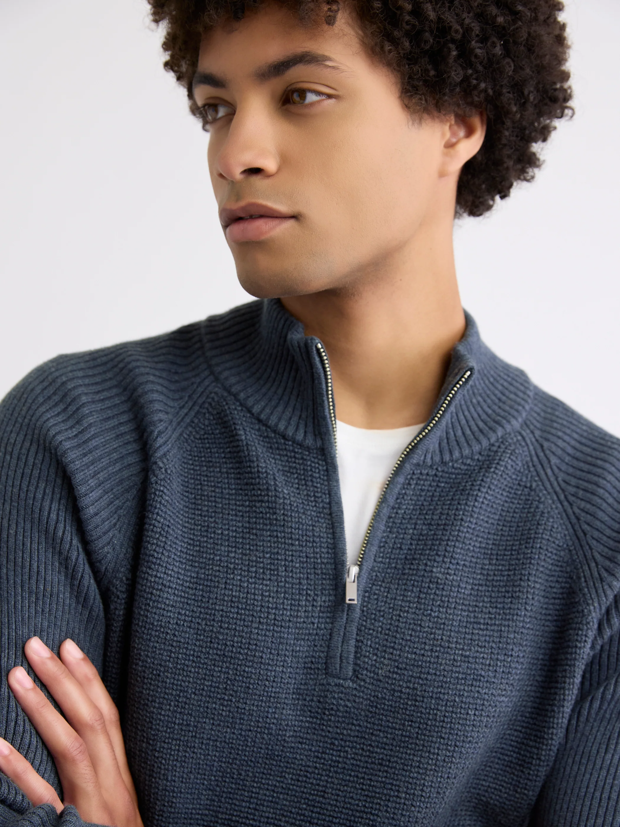 Long-Sleeve Half-Zip Mock-Neck Sweater - Image 24