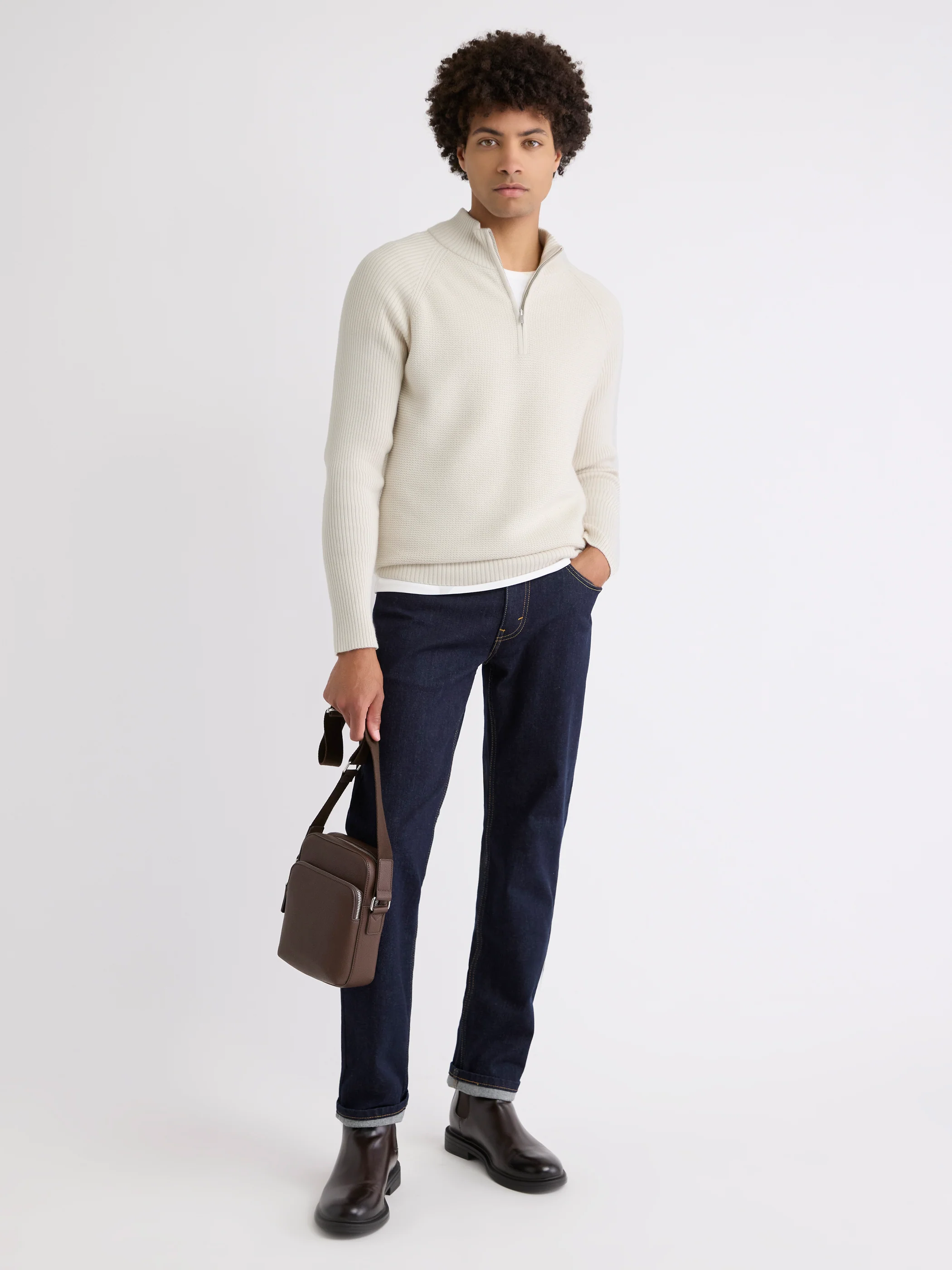 Long-Sleeve Half-Zip Mock-Neck Sweater - Image 26