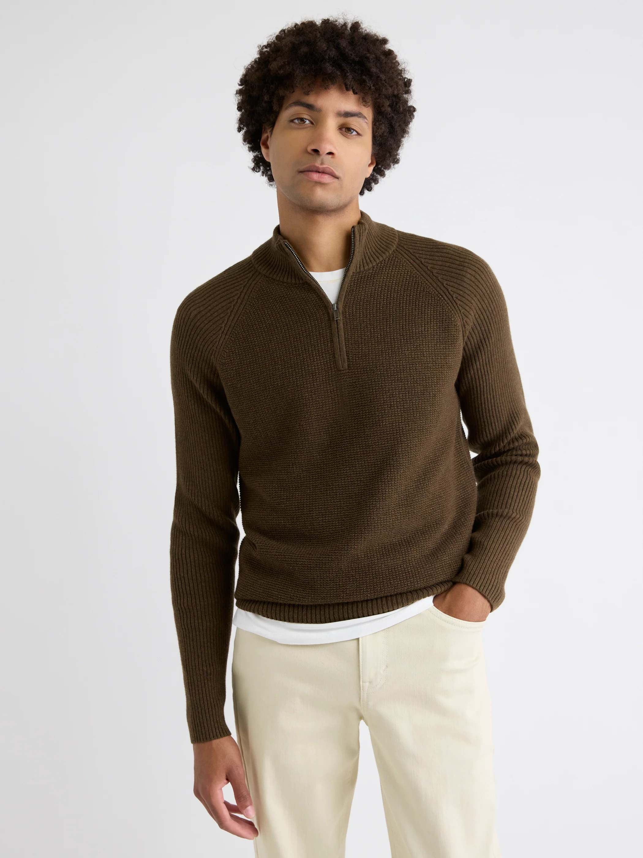 Long-Sleeve Half-Zip Mock-Neck Sweater - Image 31