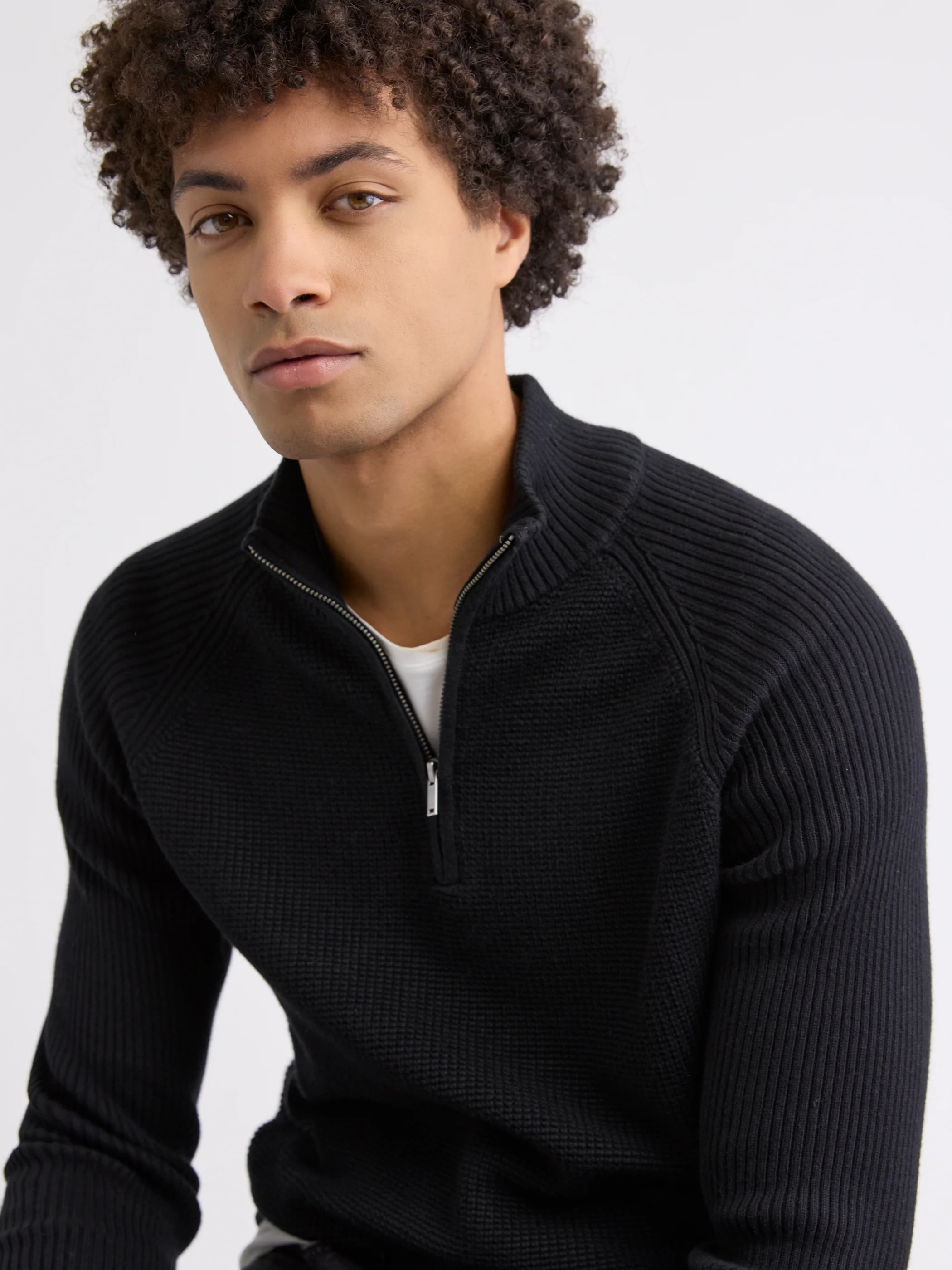 Long-Sleeve Half-Zip Mock-Neck Sweater - Image 6